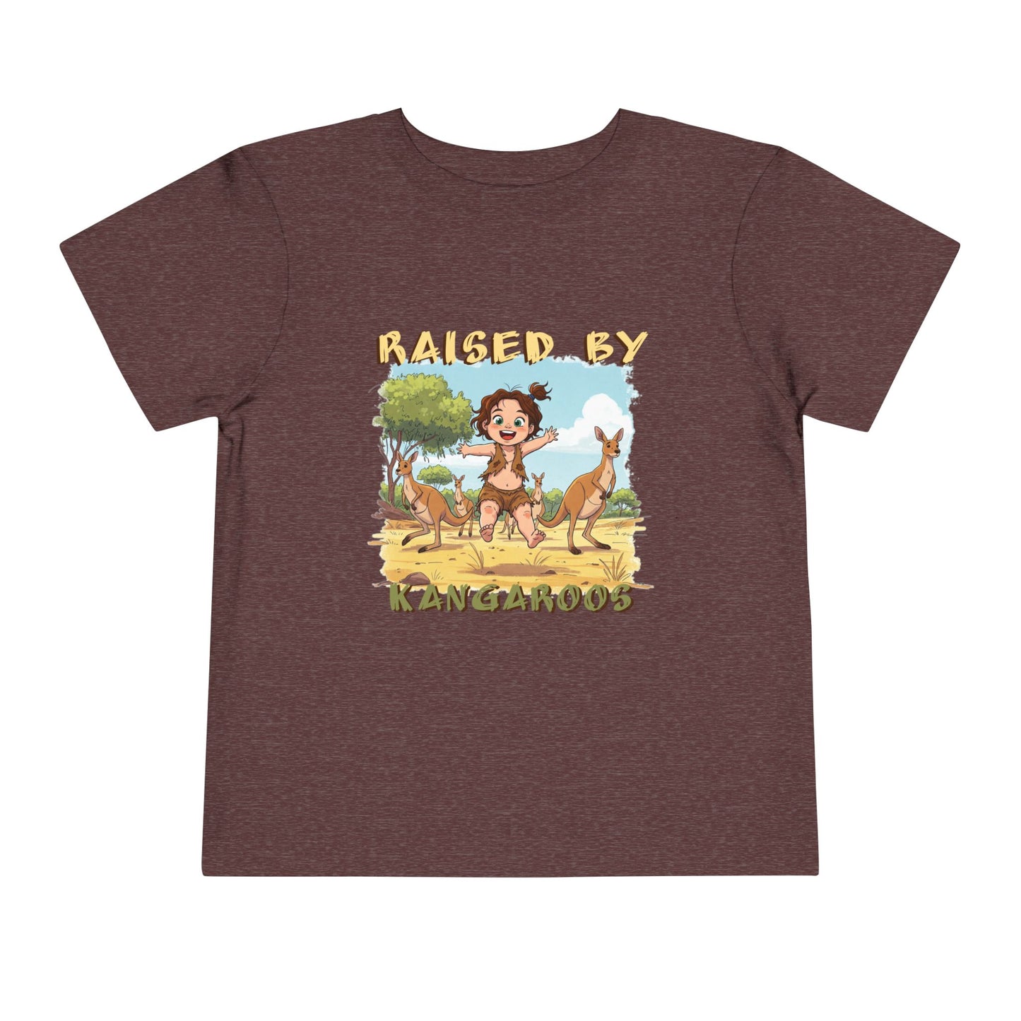 Funny 'Raised by Kangaroos' Toddler Short Sleeve Tee - Cute Animal Design for Kids - Schmartypants