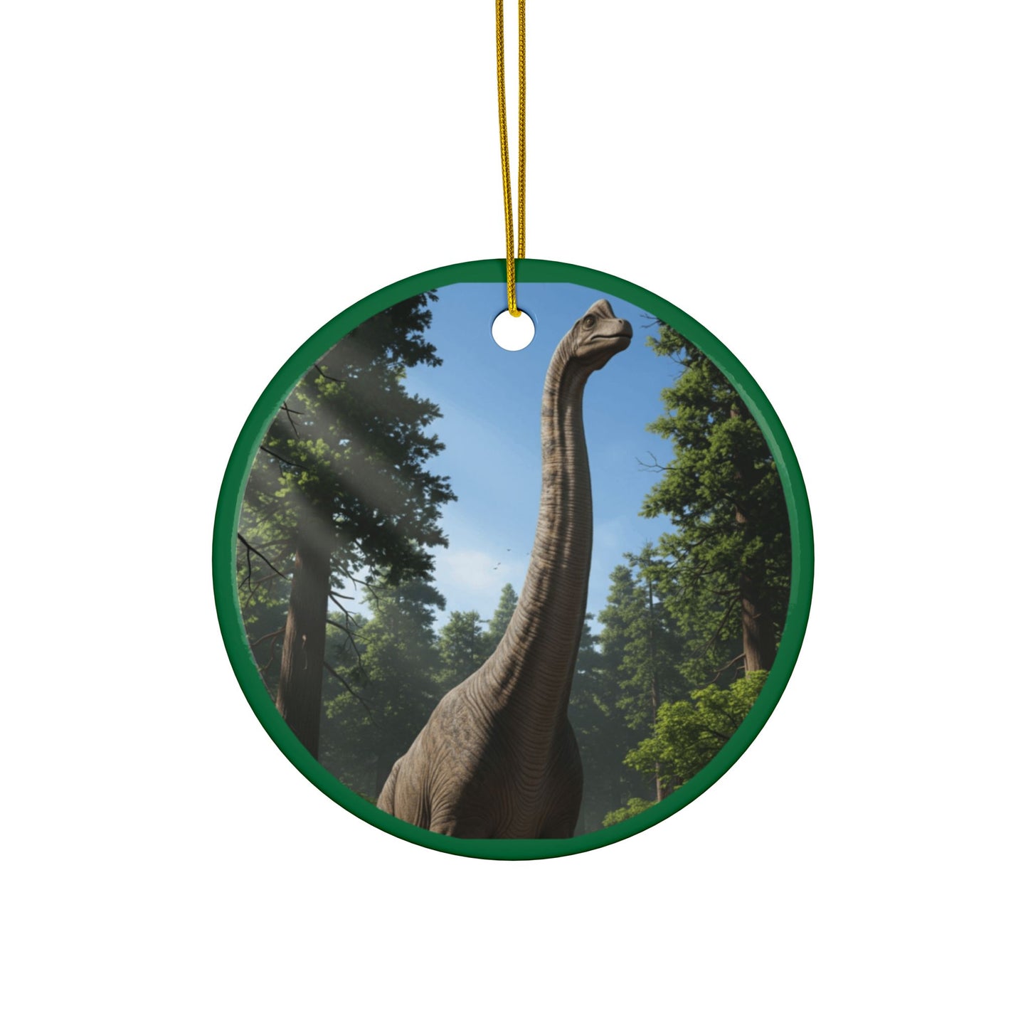 Brachiosaurus Dinosaur Ceramic Ornaments, Eco-Friendly Holiday Decor, Gifts for Kids, Tree Decorations, Two-Sided Prints