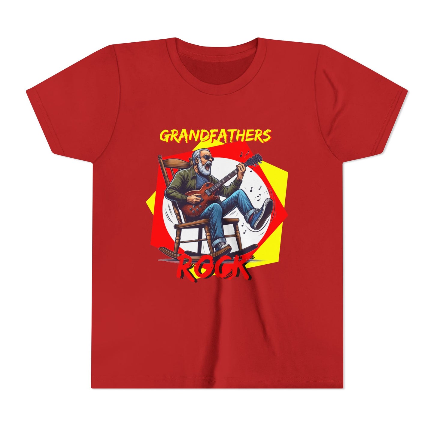 'Grandfathers Rock' Youth Short Sleeve Tee - Cool Guitar Design to Express the Love for Grandpa - Schmartypants