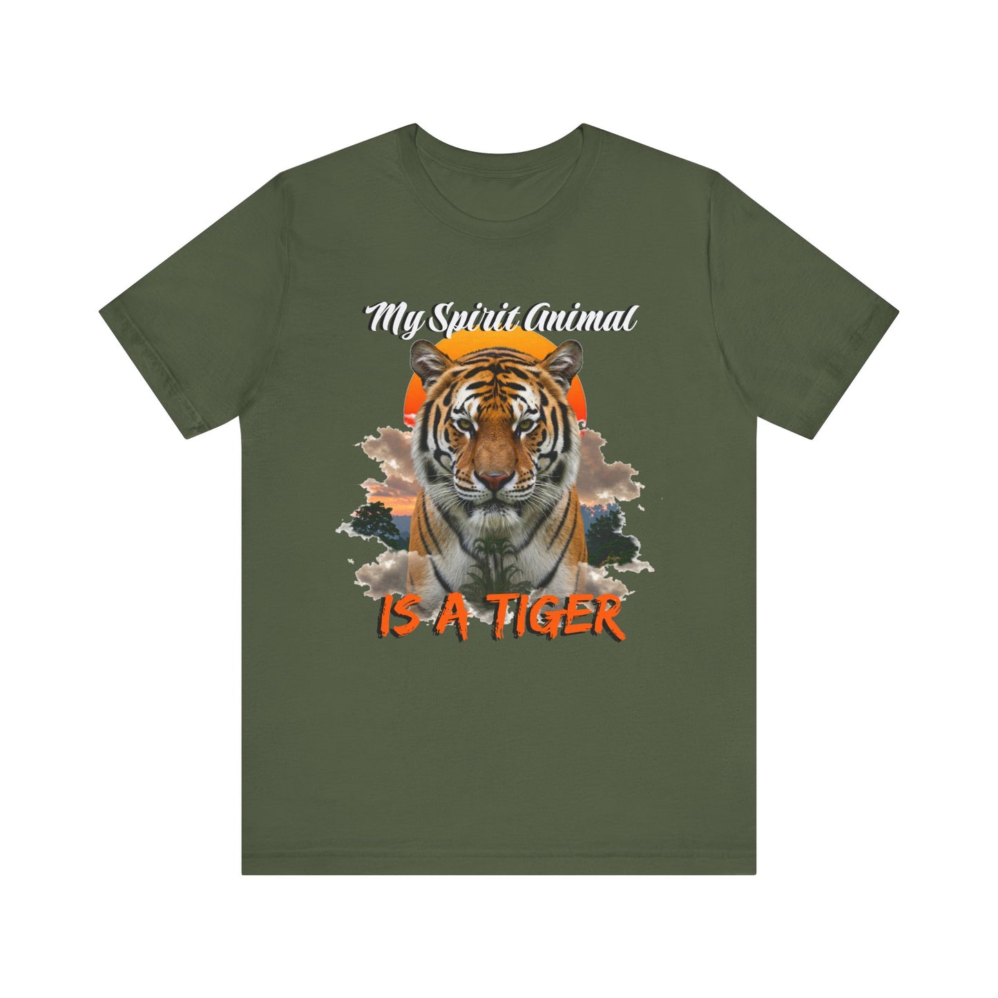 My Spirit Animal is a Tiger Tee - Unisex Jersey Short Sleeve T-Shirt, Inspirational Fierce Nature Apparel for Tiger Lovers, Casual Wear, Zoo