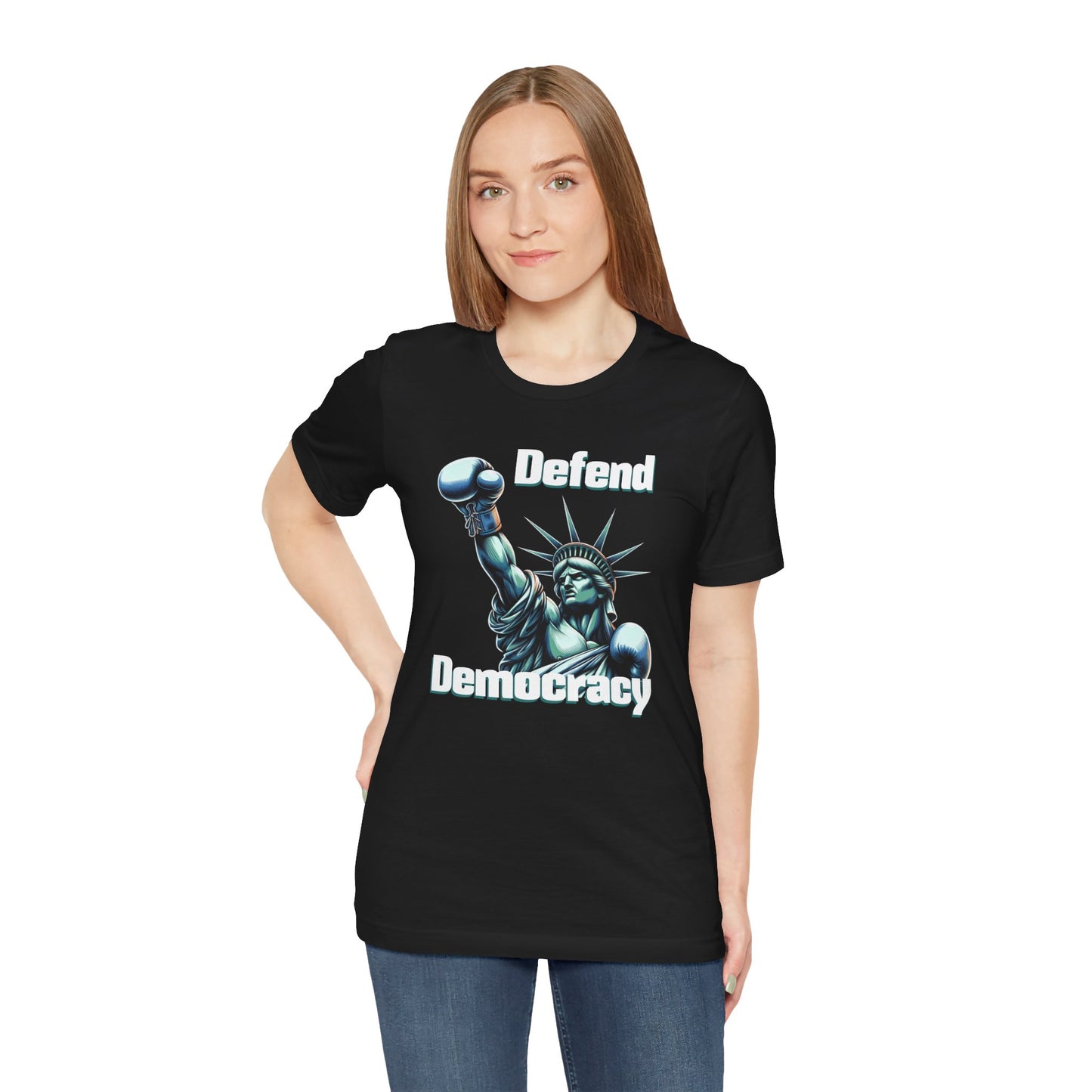 Defend Democracy Tee - Unisex Jersey Short Sleeve Shirt - Protest Wear - Activist Tee