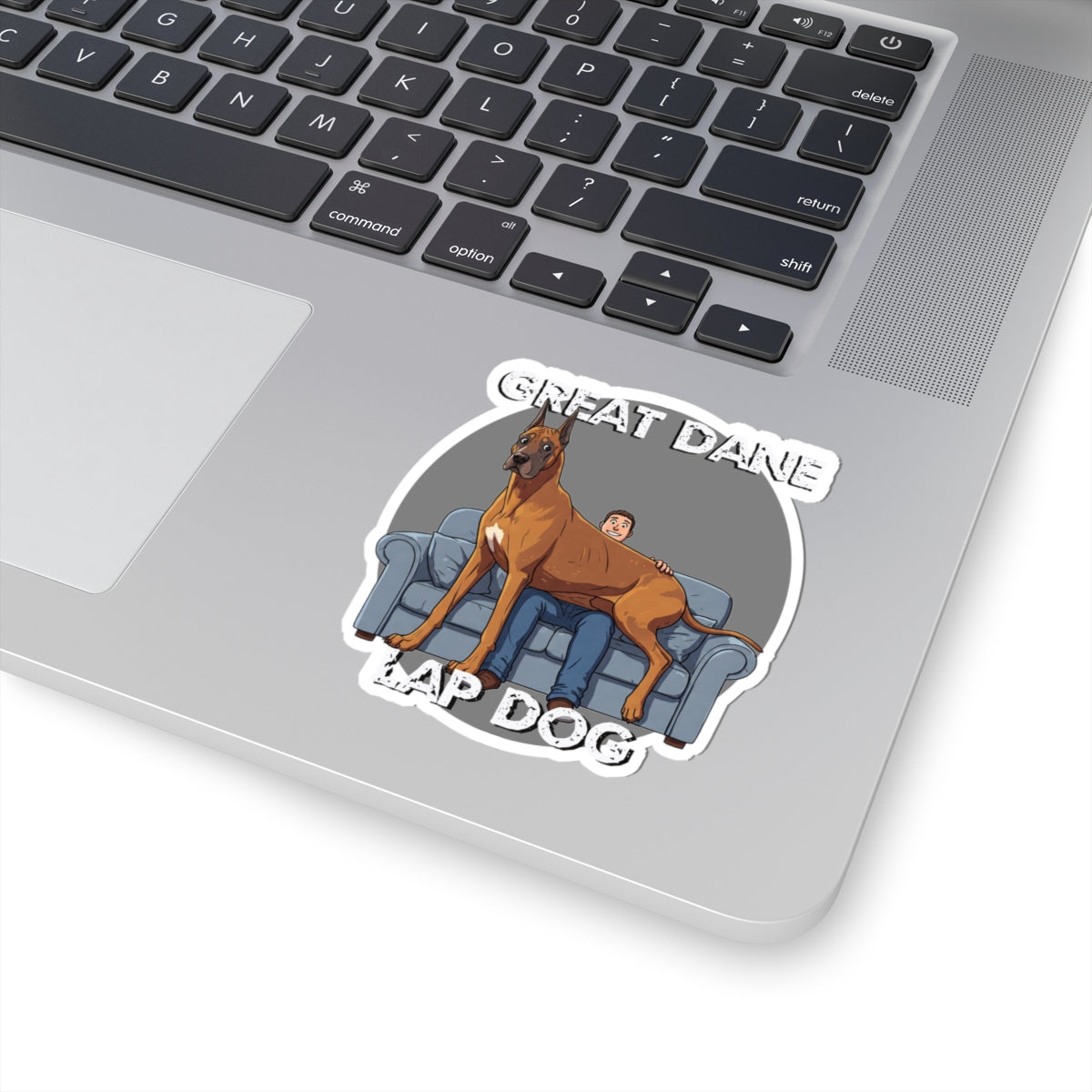 Hilarious 'Great Dane Lap Dog' Kiss-Cut Stickers | Fun Dog Lover Decals for Laptops and Water Bottles - Schmartypants