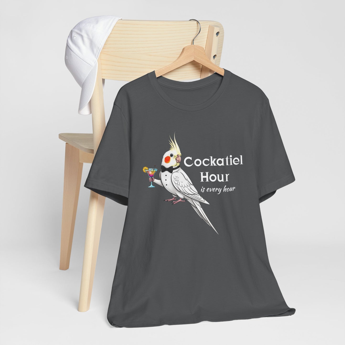 Funny 'Cockatiel Hour is Every Hour' Unisex Tee for Cockatiel Pet Owners