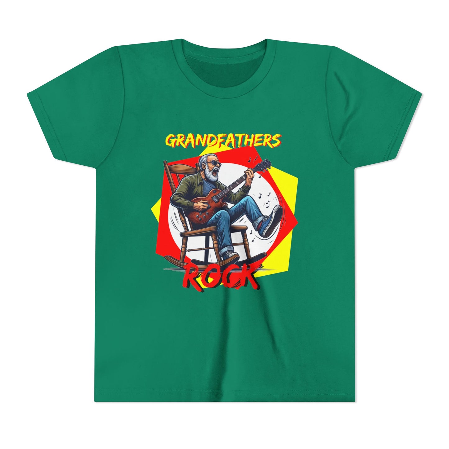 'Grandfathers Rock' Youth Short Sleeve Tee - Cool Guitar Design to Express the Love for Grandpa - Schmartypants