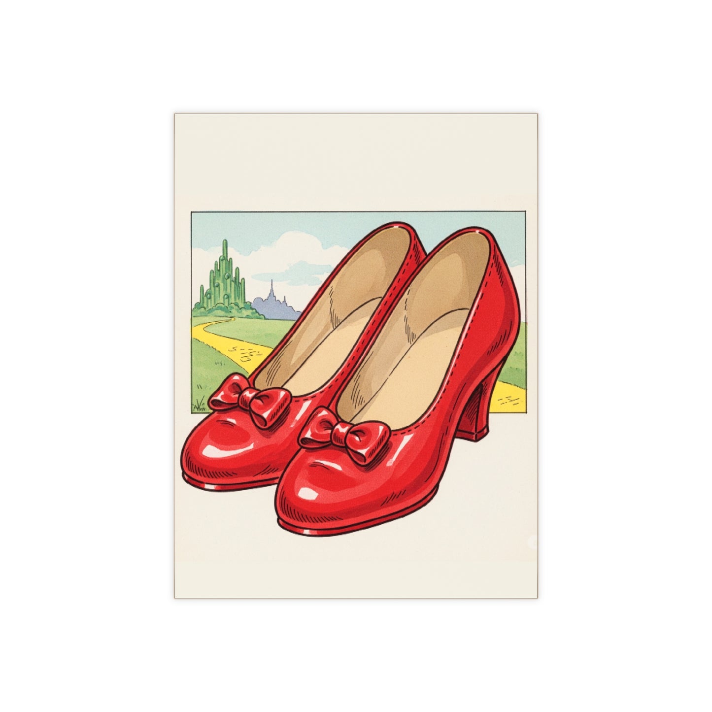 Ceramic Tile, Wizard of Oz Red Slippers Illustration, Nursery Decor, Baby Shower Gift, Home Accent, Wall Art