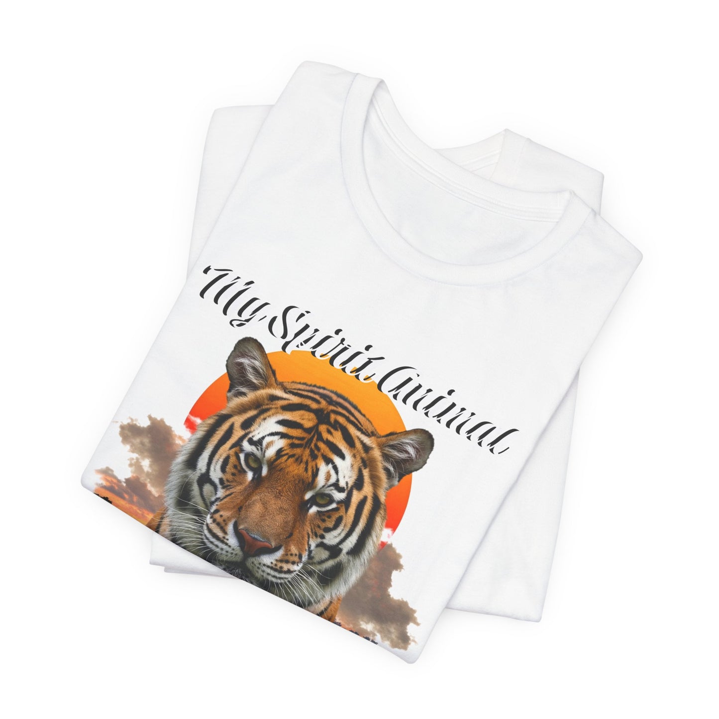 My Spirit Animal is a Tiger Tee - Unisex Jersey Short Sleeve T-Shirt, Inspirational Fierce Nature Apparel for Tiger Lovers, Casual Wear, Zoo