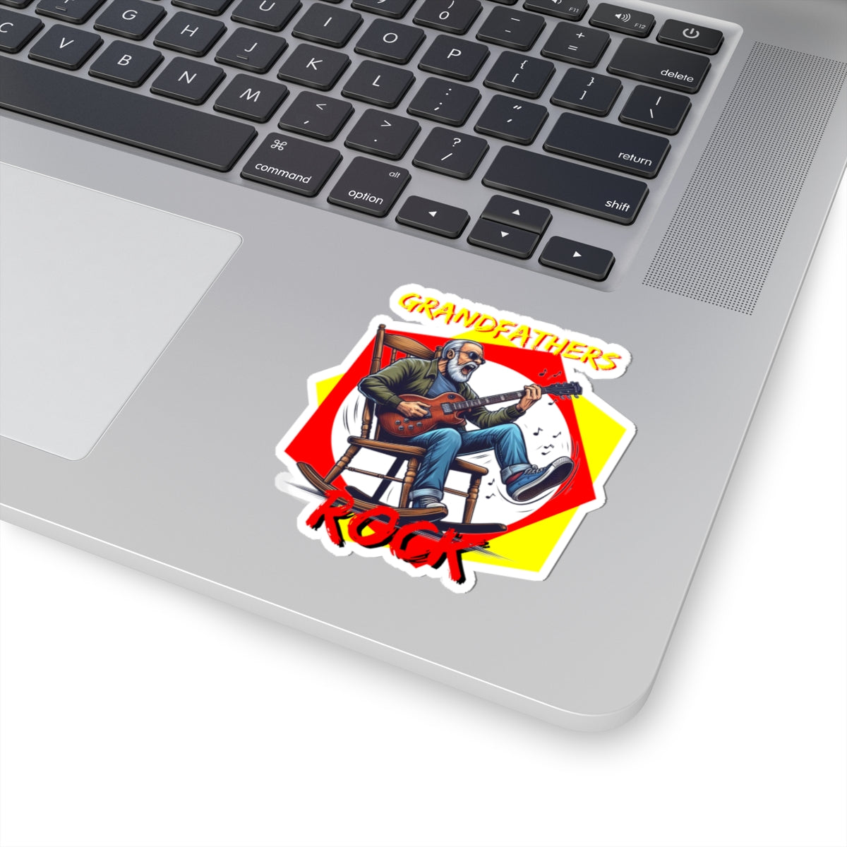 Funny 'Grandfathers Rock' Stickers - Fun Retro Music Design for Cool Grandpas - Schmartypants