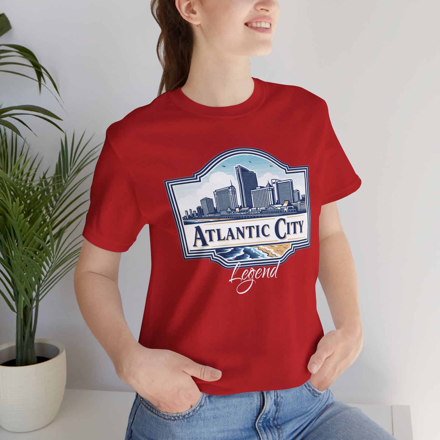 Atlantic City Legend Tee - Unisex Jersey Shirt, Cool Graphic Tee, Casual Wear, Vacation Souvenir, Travel Gift, Beach Outfit
