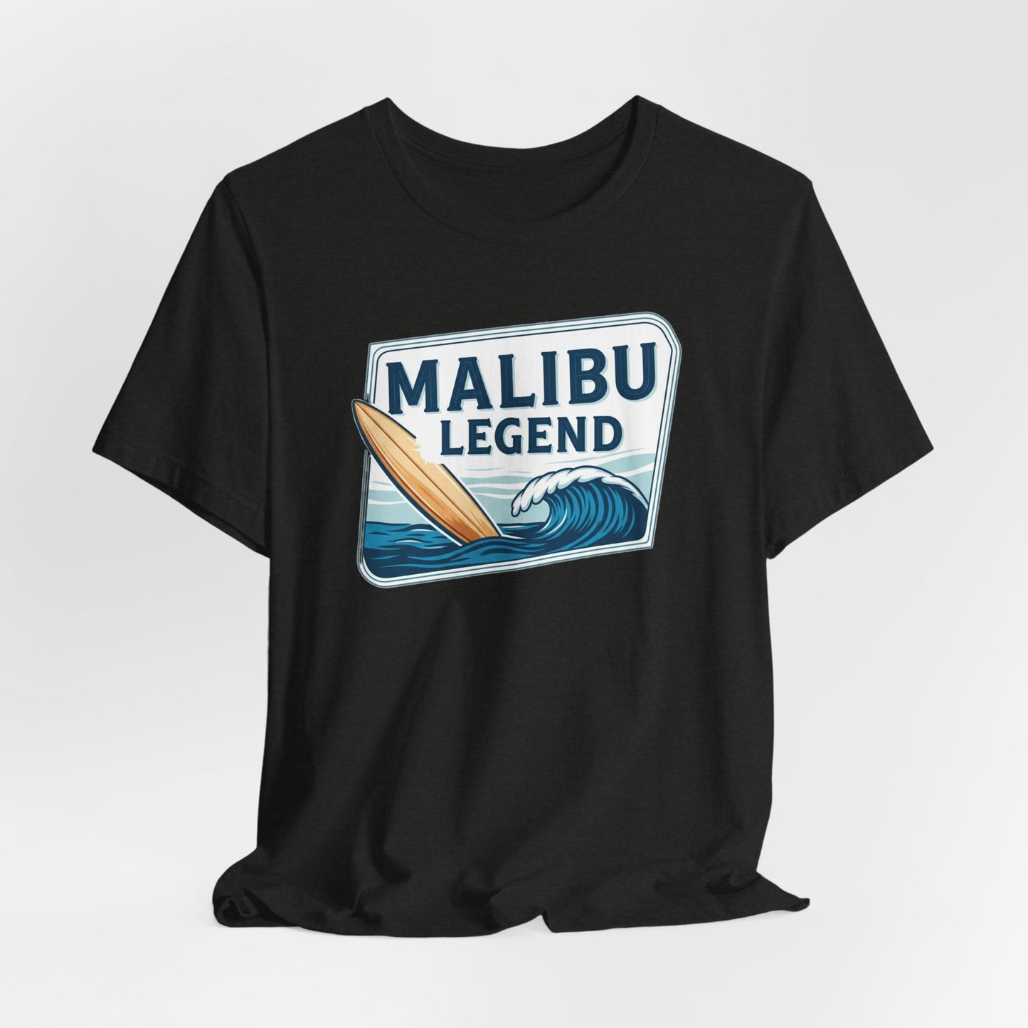 Malibu Legend Surf Tee | Unisex Jersey Short Sleeve Shirt, Beachwear, Summer Vibes, Surfing Gift, California Style, Malibu Souvenir Tee