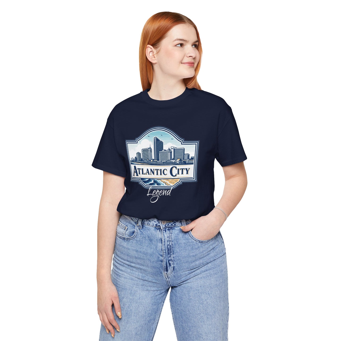 Atlantic City Legend Tee - Unisex Jersey Shirt, Cool Graphic Tee, Casual Wear, Vacation Souvenir, Travel Gift, Beach Outfit