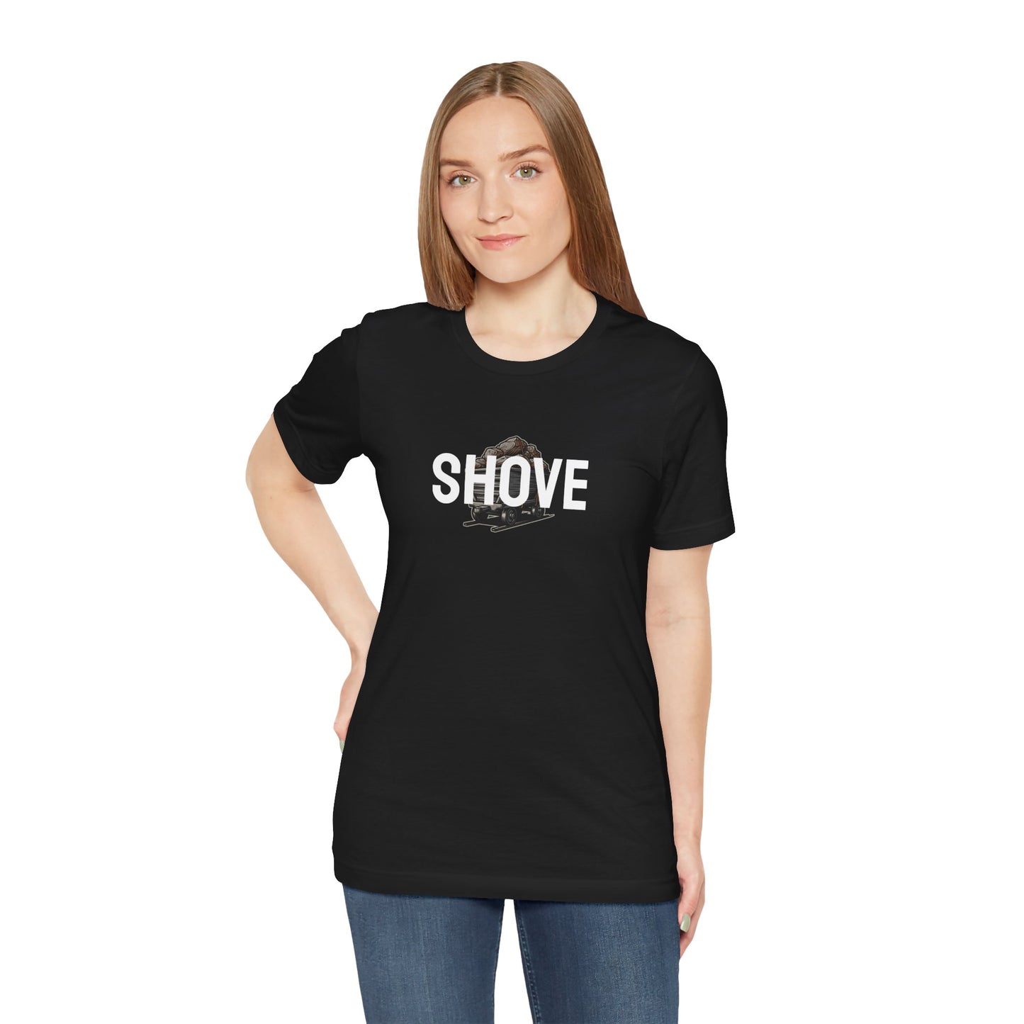 Athletic Spirit SHOVE Unisex Tee, Baseball Player Gift, Sports Fan Shirt, Inspirational Athlete Top, Underdog Competition Statement Piece
