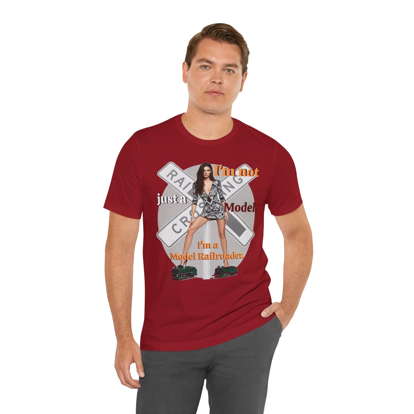Railroad Model Unisex Tee, Train Lover Gift, Funny 'Model Railroader' Shirt, Model Railroading Apparel, Unique Graphic T-Shirt - Schmartypants