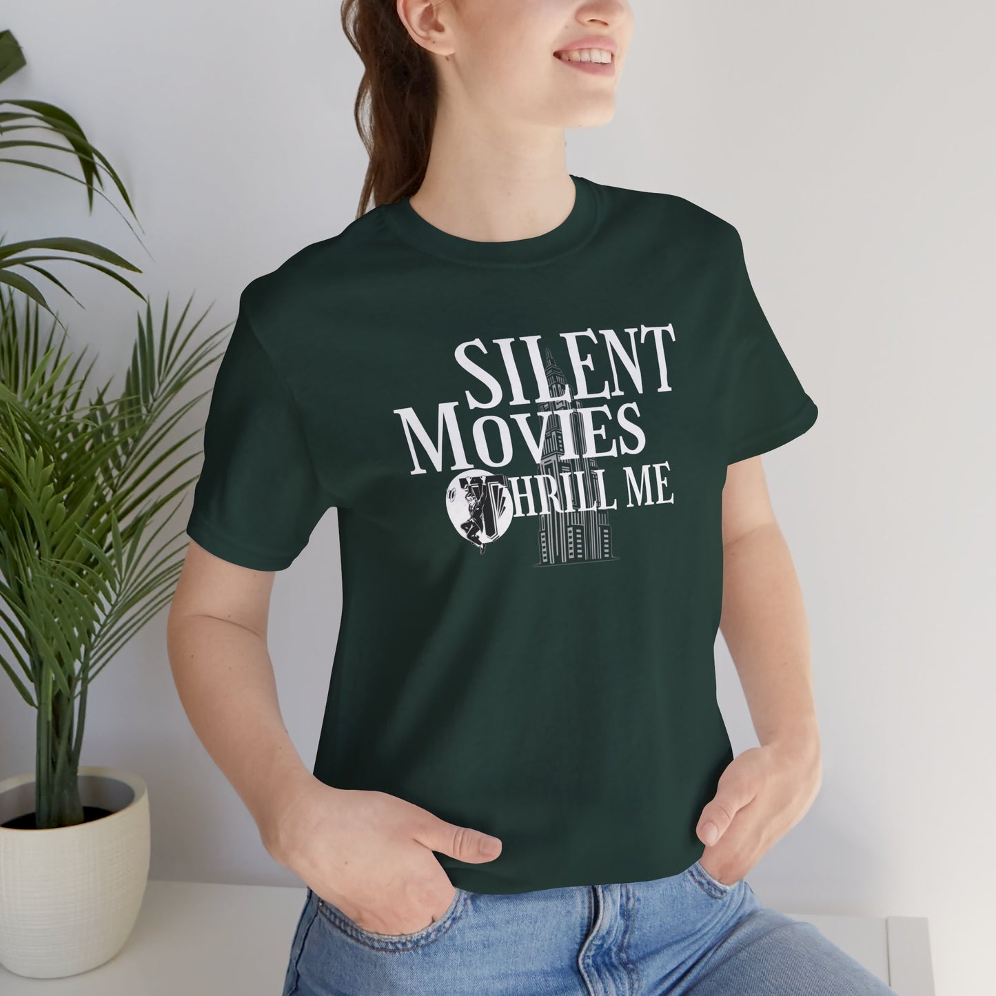 Silent Movies Thrill Me Tee, Unisex T-Shirt, Vintage Film Lover Shirt, Movie Buff Gift, Retro Cinema Apparel
