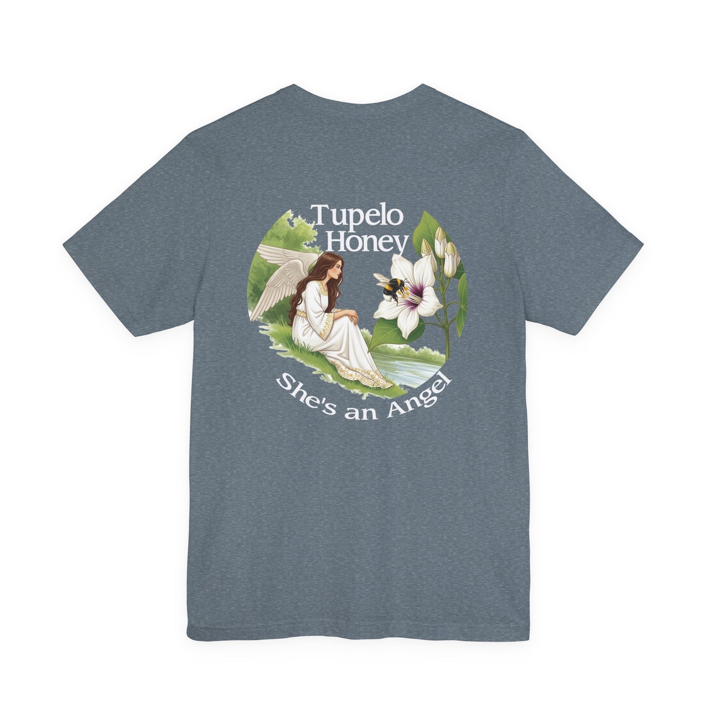 Elegant Tupelo Honey Unisex Tee, Angel Van Morrison Song Inspired Shirt, Concert-Goers Gift, Double-Sided Blossom Tee, Music Fans Present,