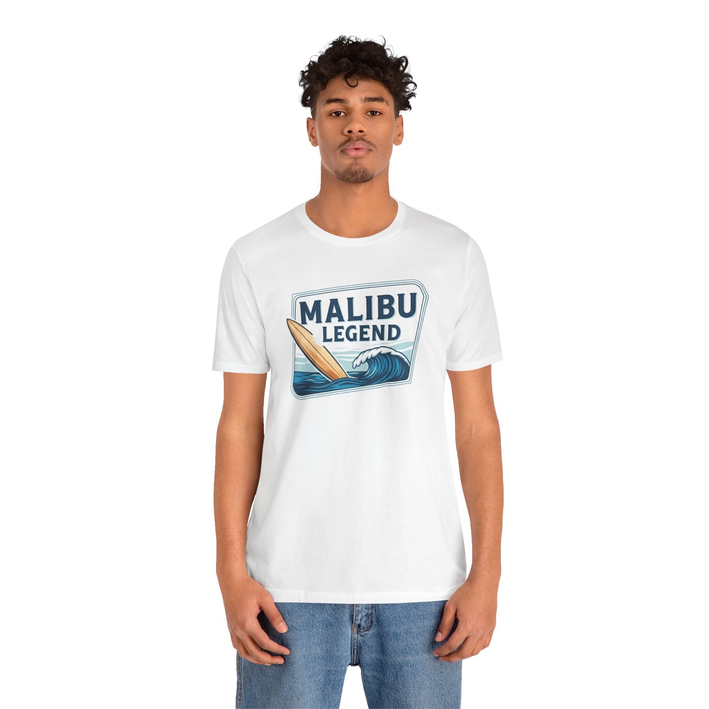 Malibu Legend Surf Tee | Unisex Jersey Short Sleeve Shirt, Beachwear, Summer Vibes, Surfing Gift, California Style, Malibu Souvenir Tee
