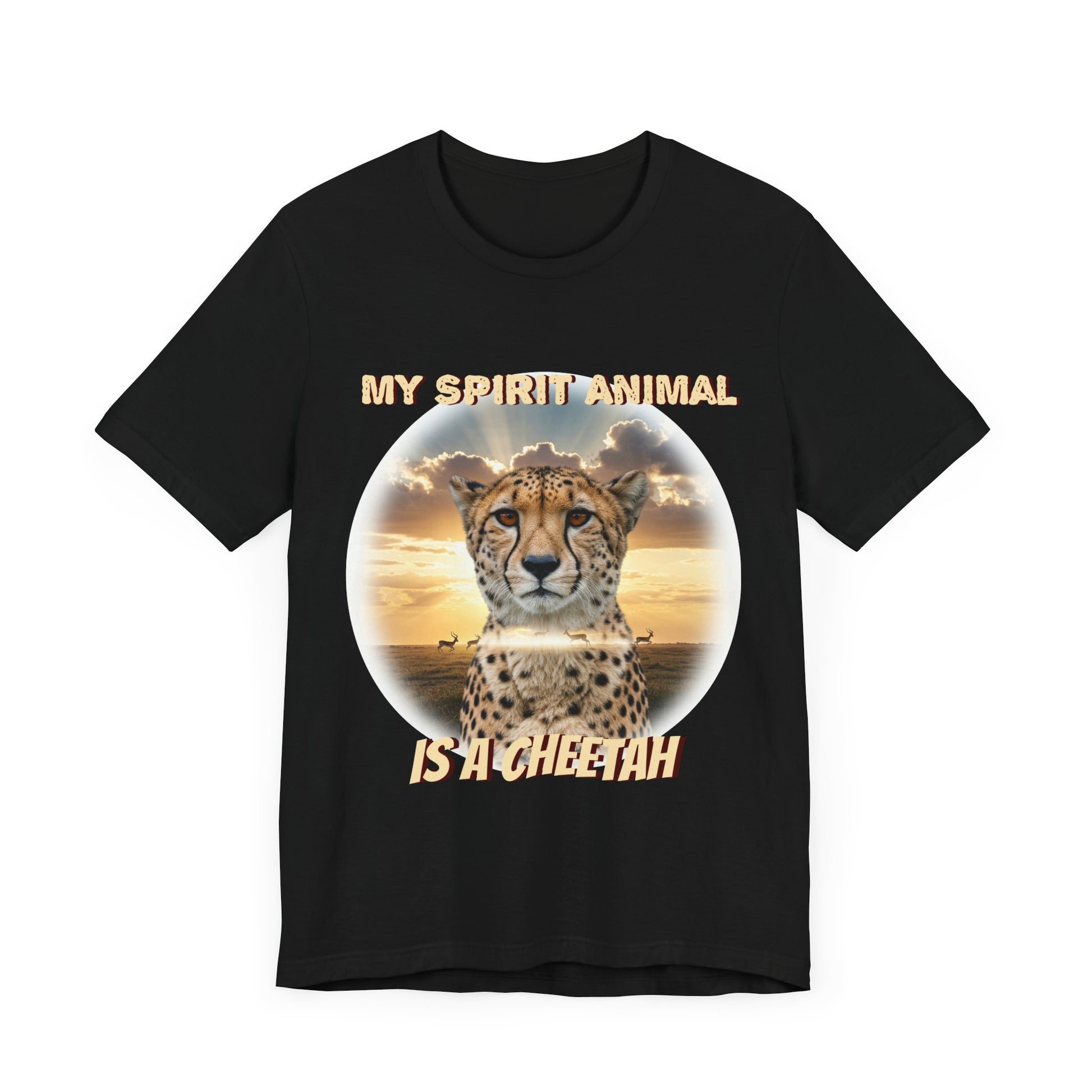 Unisex Jersey Tee - My Spirit Animal is a Cheetah - Beautiful Cheetah Nature Lover Statement - Schmartypants