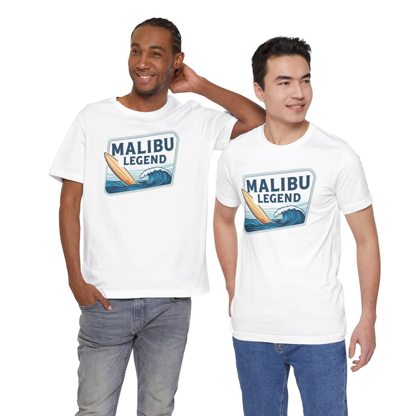 Malibu Legend Surf Tee | Unisex Jersey Short Sleeve Shirt, Beachwear, Summer Vibes, Surfing Gift, California Style, Malibu Souvenir Tee