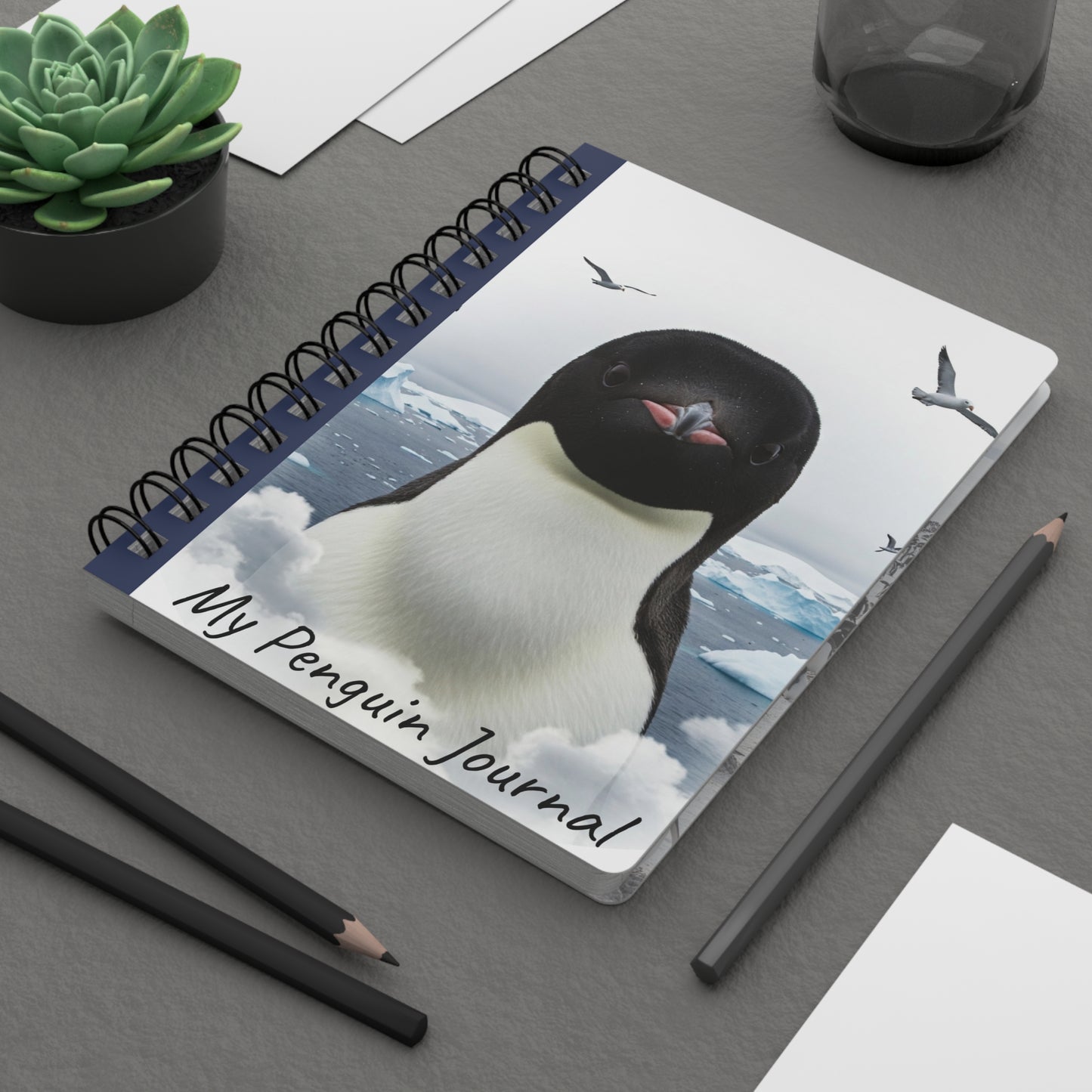 Adorable Penguin Spiral Bound Journal, Nature Lover's Diary, Unique Gift for Kids, Journal for Writing and Drawing, Cute Animal Notebook