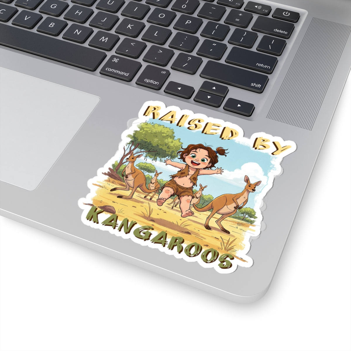 Raised by Kangaroos Kiss-Cut Stickers | Funny Animal Theme for Kids & Australian Nature Lovers - Schmartypants