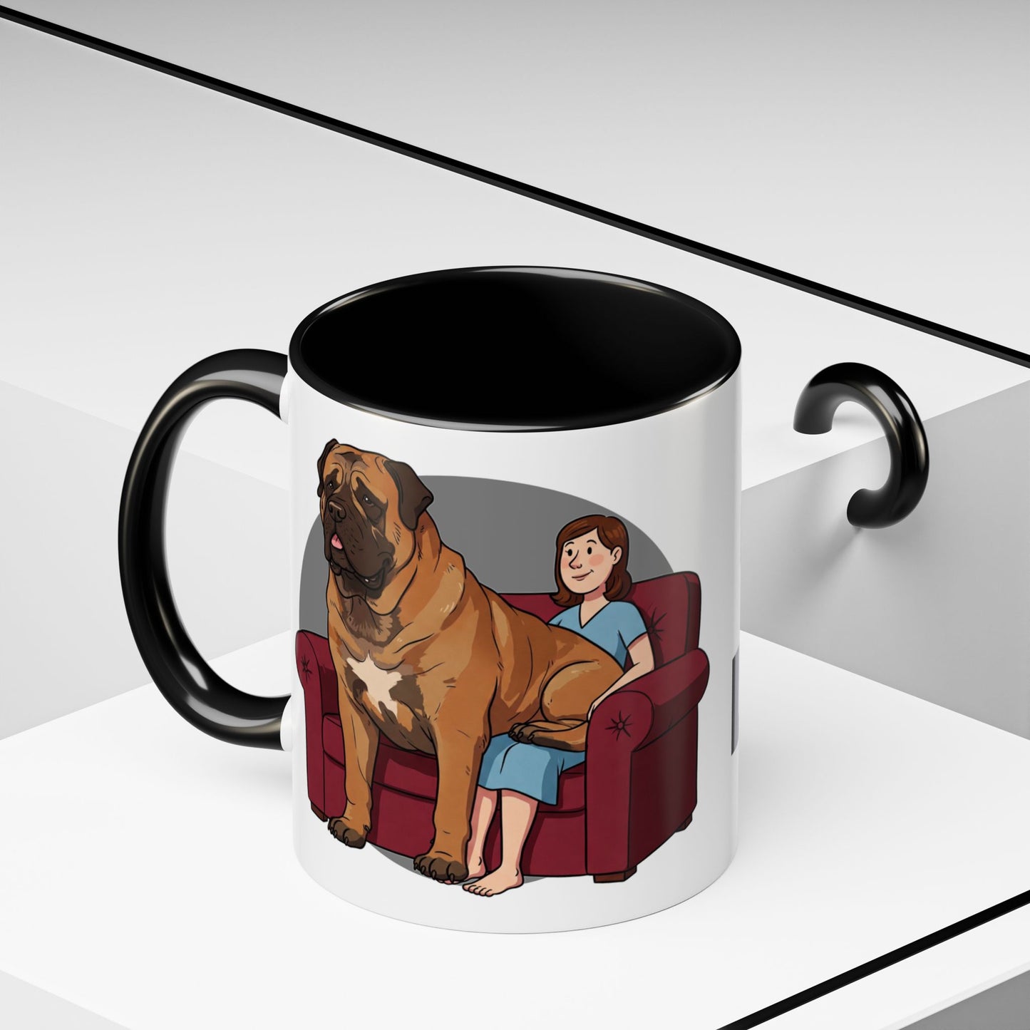 Mastiff Lap Dog Accent Coffee Mug - Perfect Funny Gift for Dog Lovers, Mastiff Breeders - Schmartypants