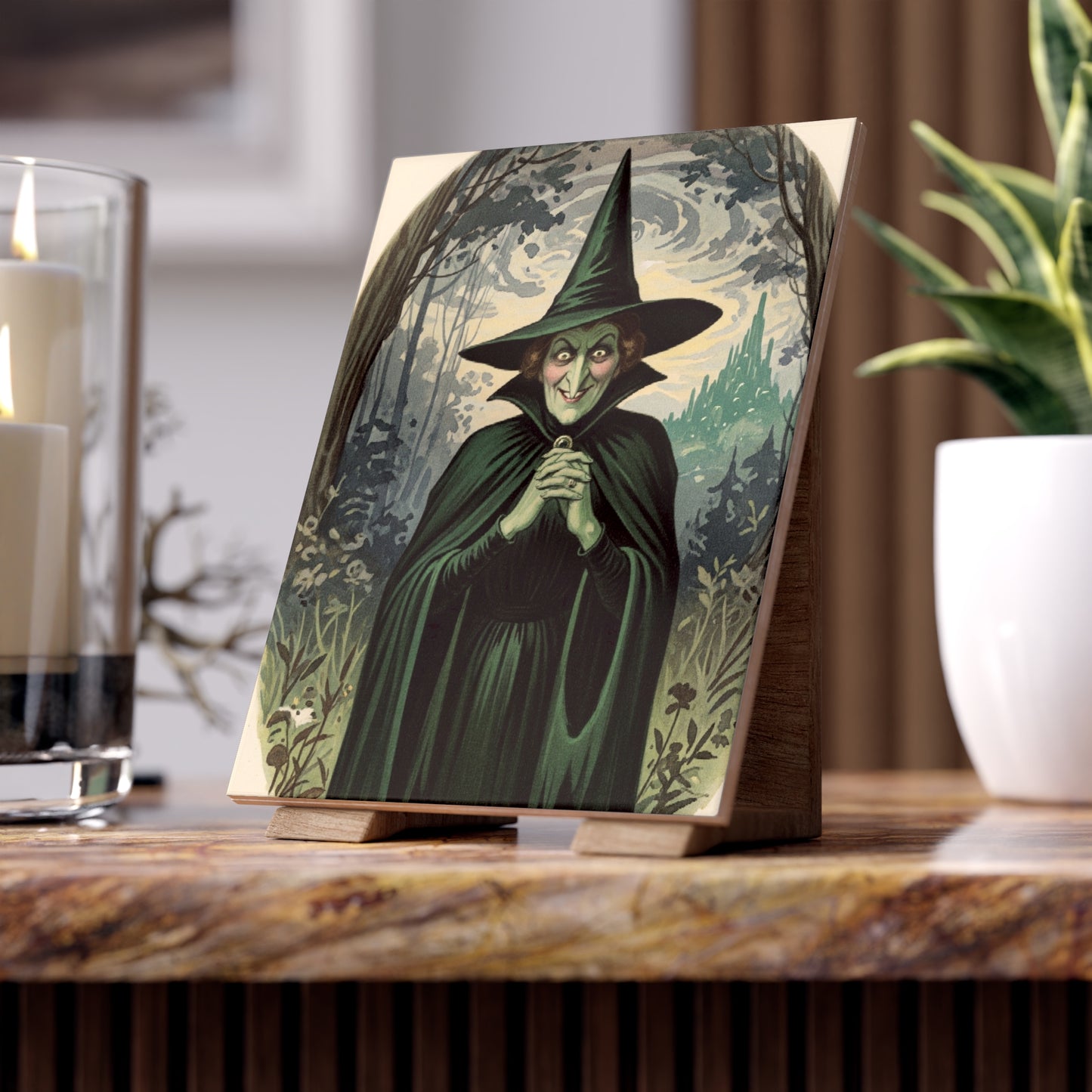 Ceramic Tile, Wicked Witch of Oz Nursery Decor, Baby Shower Gift, Wall Art, Personalized Wizard of Oz Tile, Kids Room Decor, Bathroom Decor,
