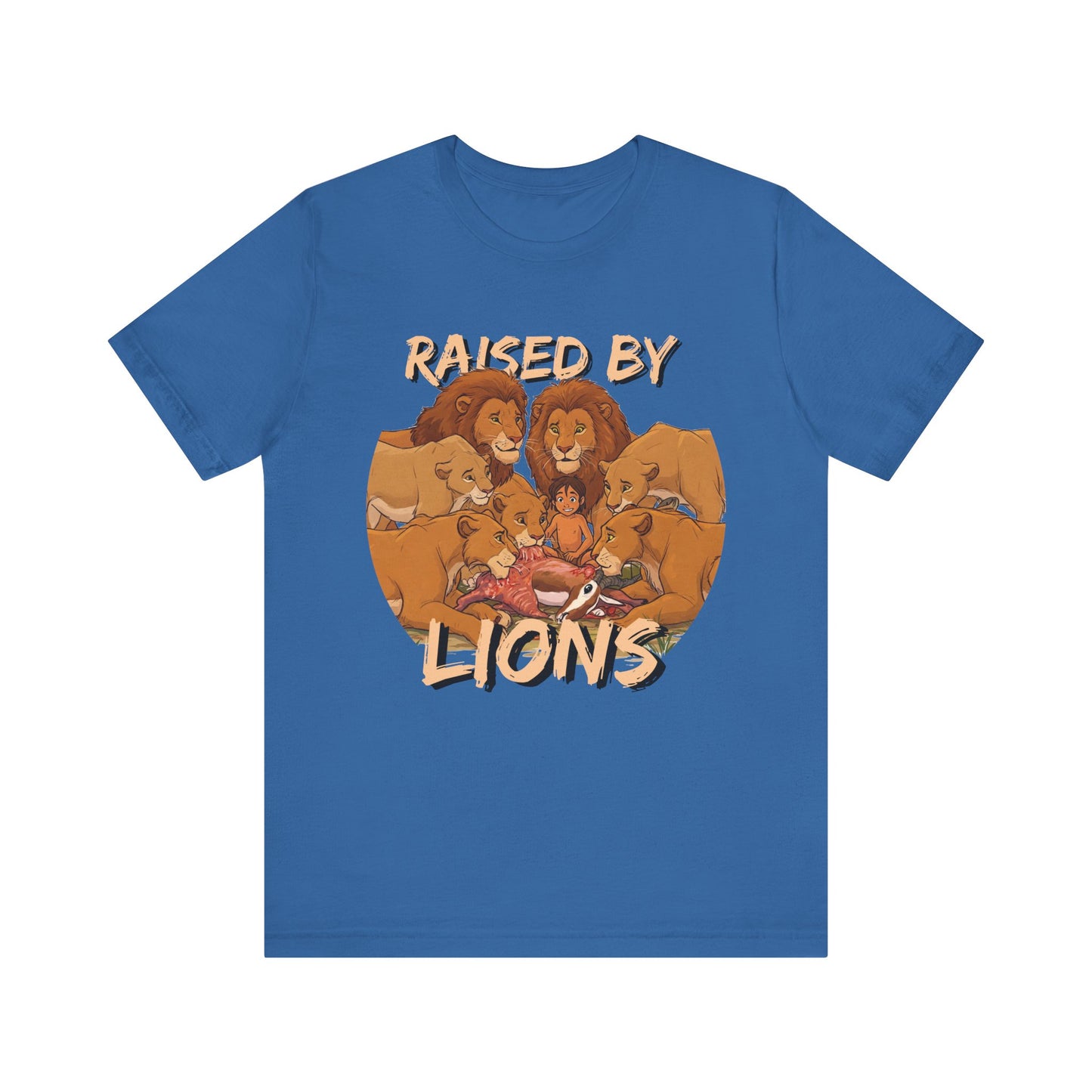 Raised by Lions Unisex Jersey Tee – Empowering, Humorous Graphic T-Shirt for Animal Lovers, Lion Lovers - Schmartypants