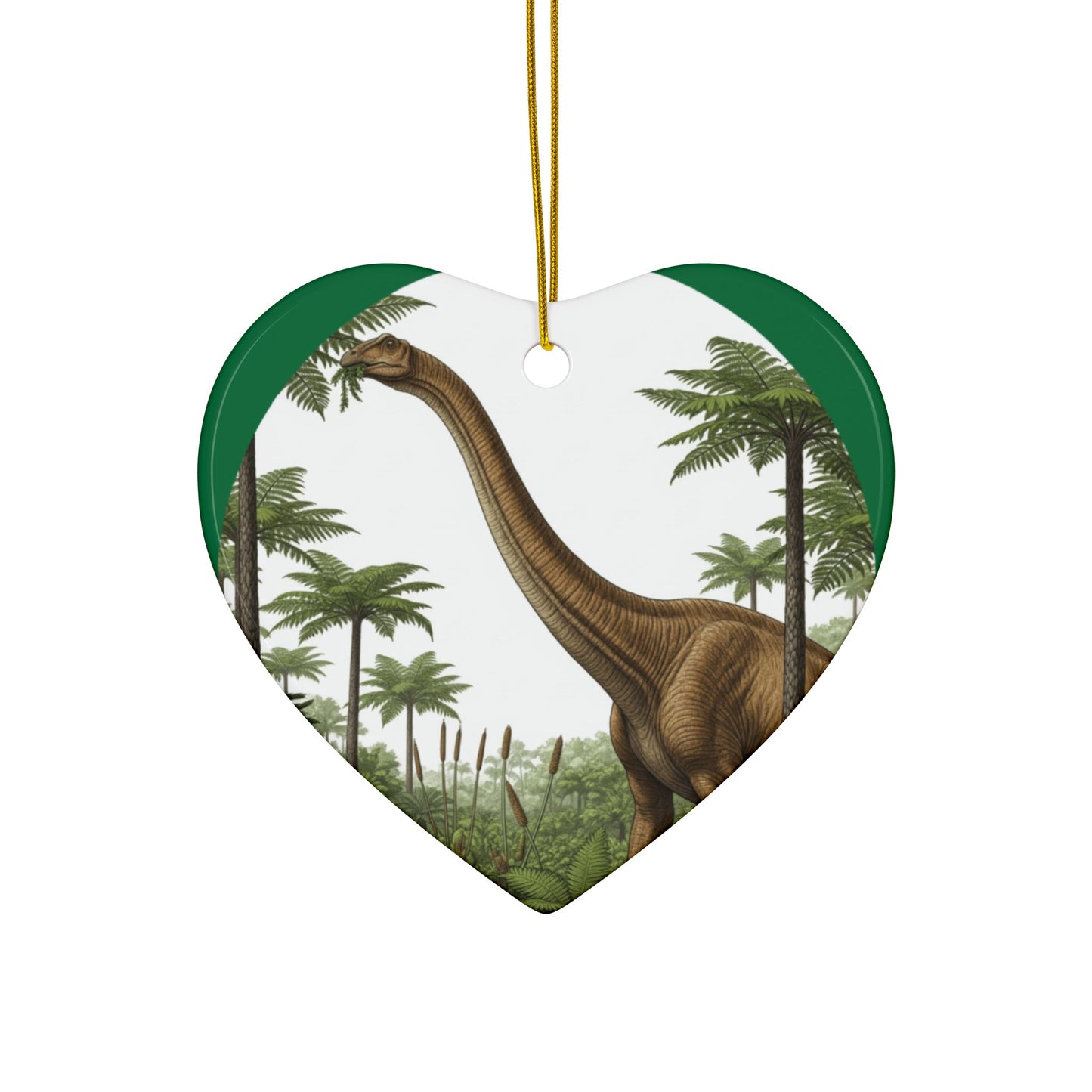 Apatosaurus Dinosaur Ceramic Ornaments, 2-Sided Print, Holiday Decor, Gift for Kids, Tree Decoration, Jurassic Theme