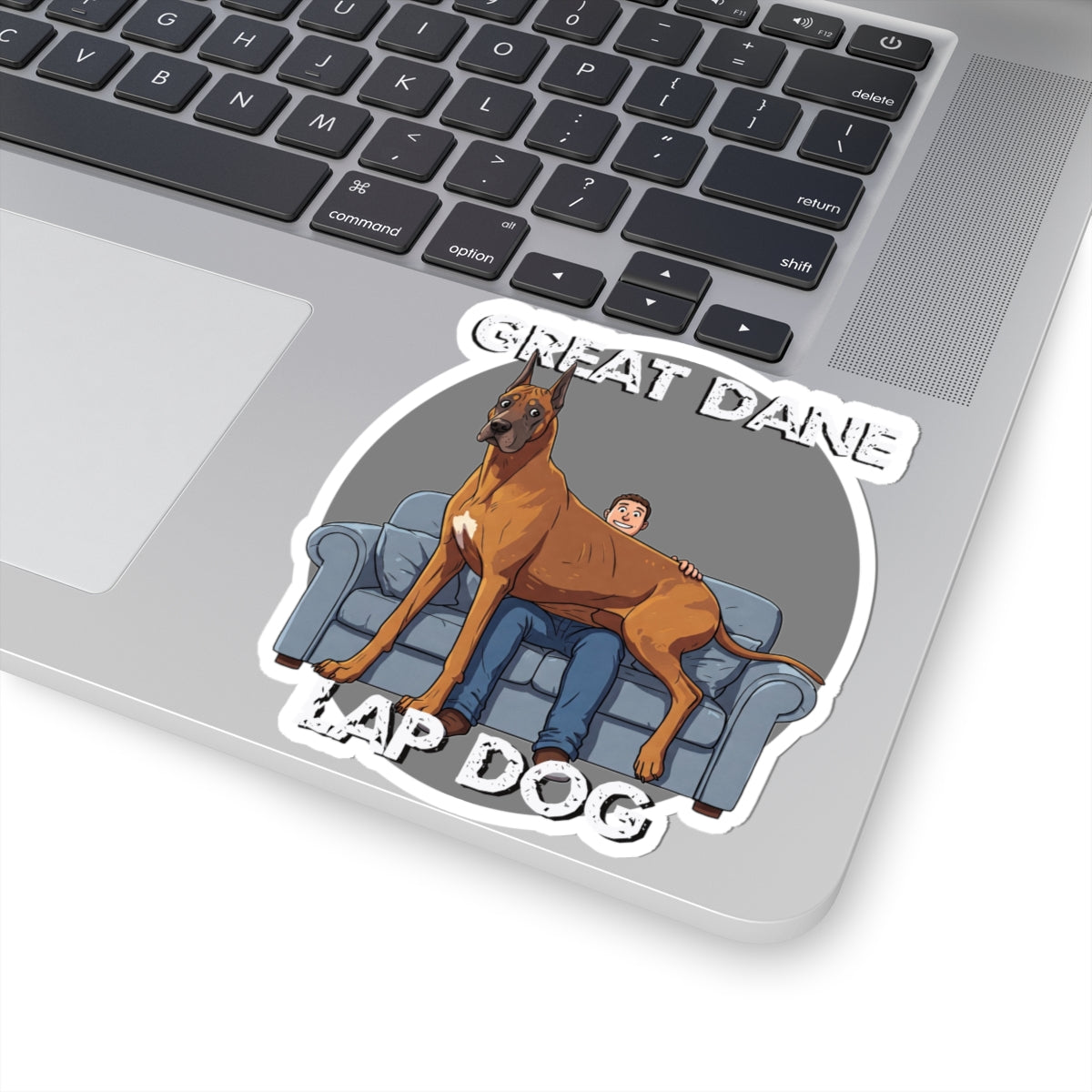 Hilarious 'Great Dane Lap Dog' Kiss-Cut Stickers | Fun Dog Lover Decals for Laptops and Water Bottles - Schmartypants