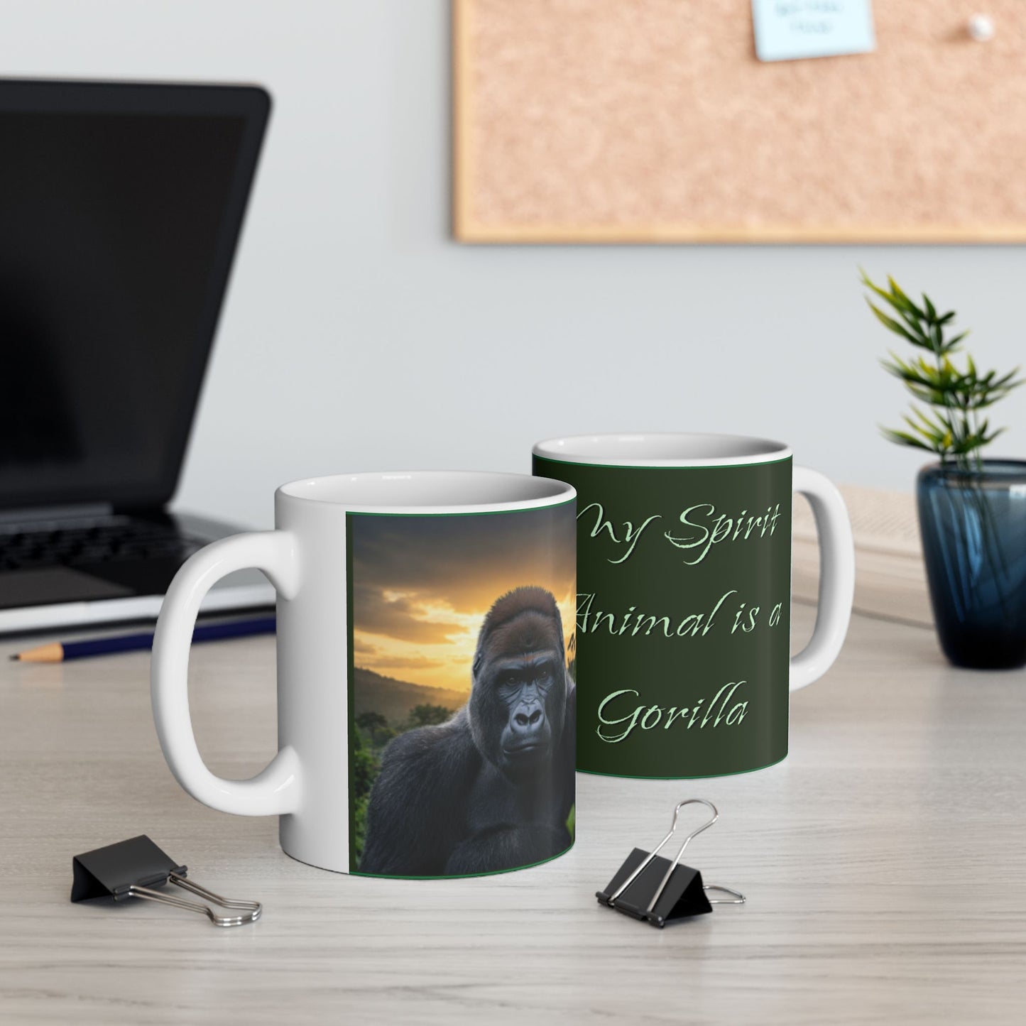 'My Spirit Animal is a Gorilla' Ceramic Mug - Wildlife Lover Gift (11oz, 15oz) - Schmartypants