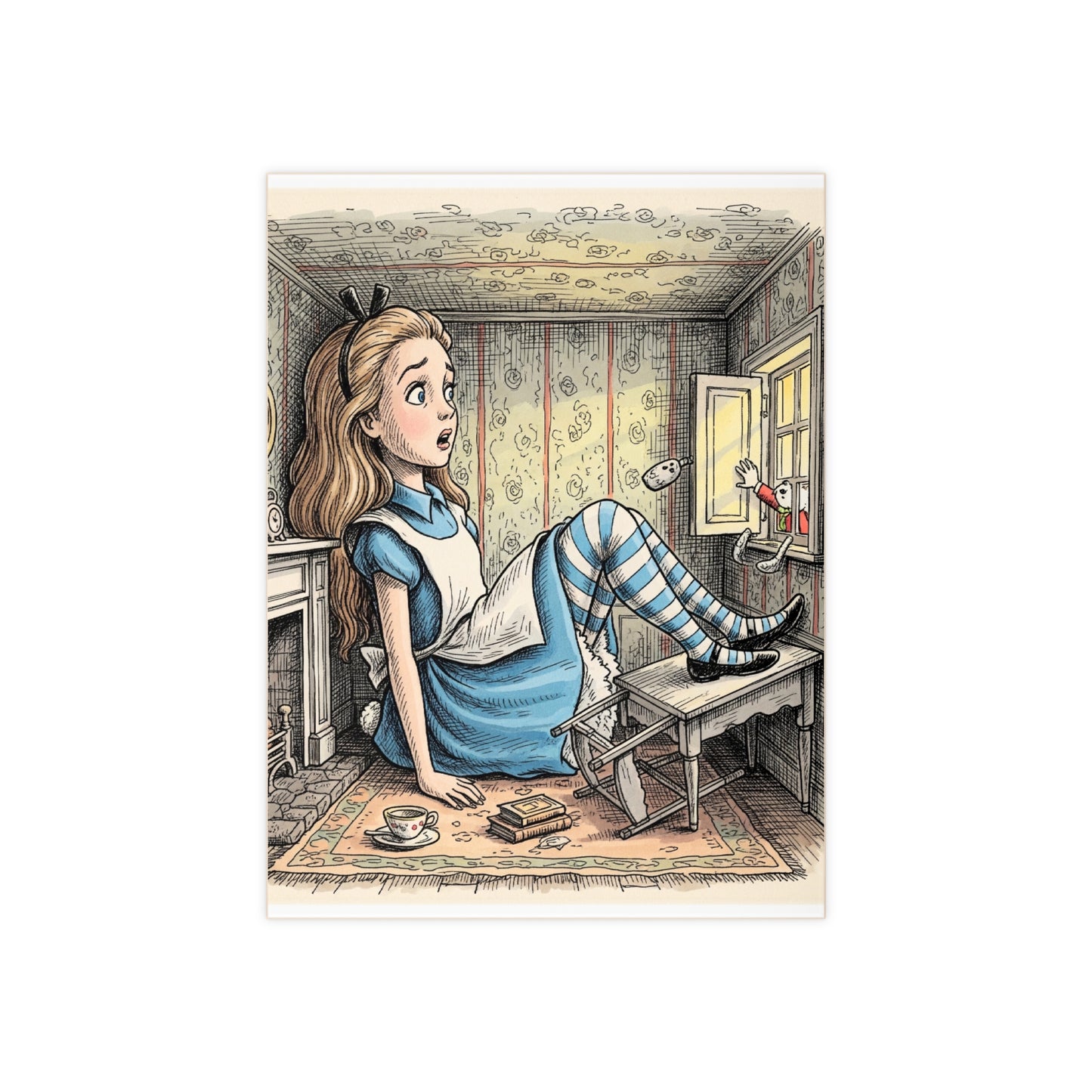 Whimsical Alice in Wonderland Ceramic Photo Tile, Home Decor, Unique Gift, Nursery Wall Art, Fantasy Art