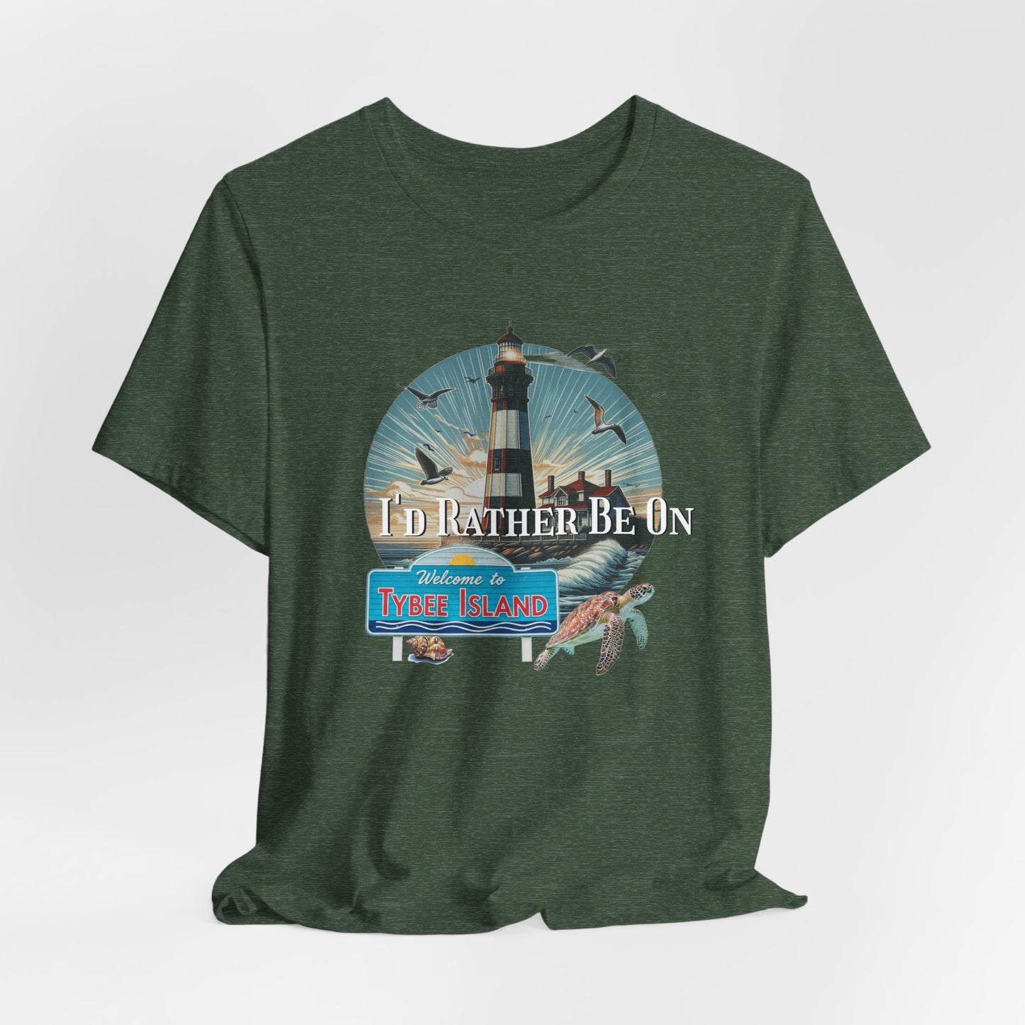 Tybee Island Georgia Unisex Jersey Tee, Laid-Back Beach Lighthouse Shirt, Island Lifestyle Apparel, Coastal Vacation Souvenir Top, Beach