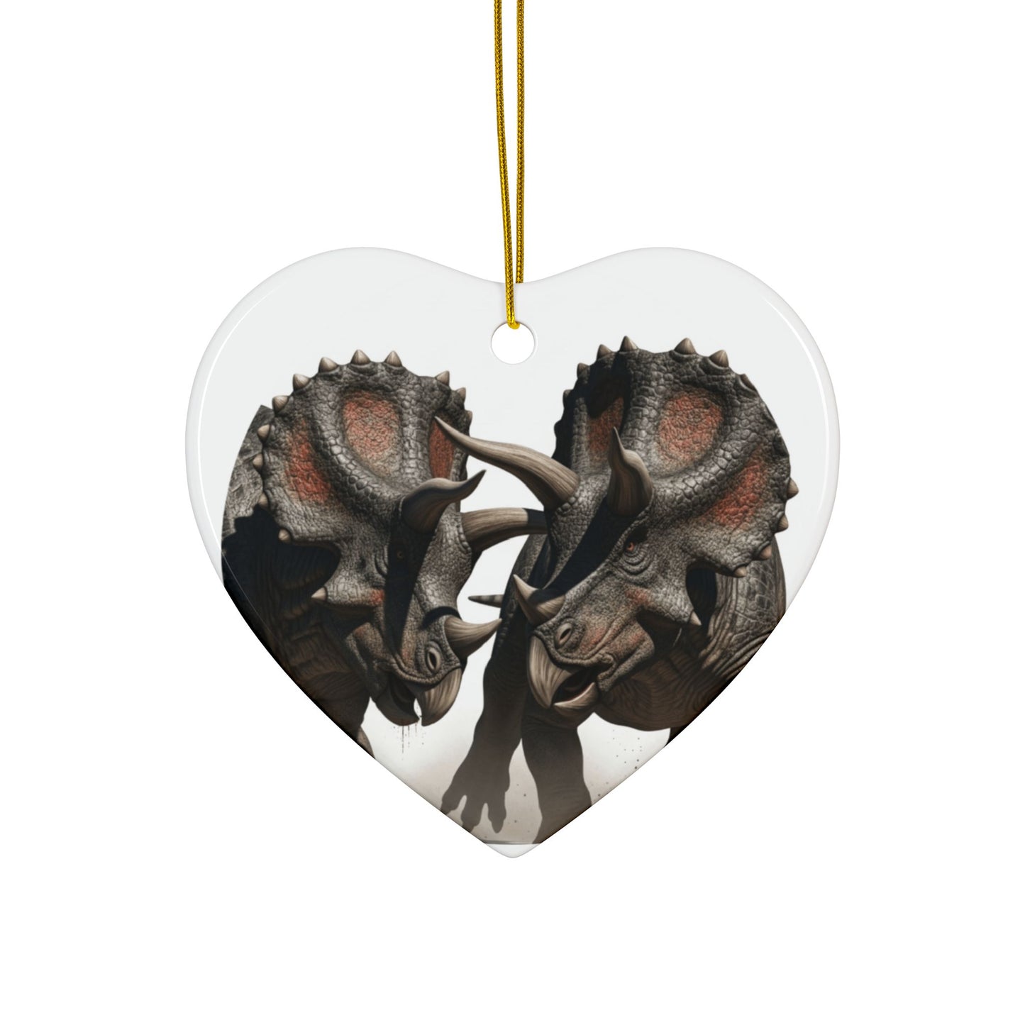 Triceratops Ceramic Jurassic Era Dinosaur Christmas Tree Ornaments - Jurassic Era Keepsakes, Collectibles, Party Favors