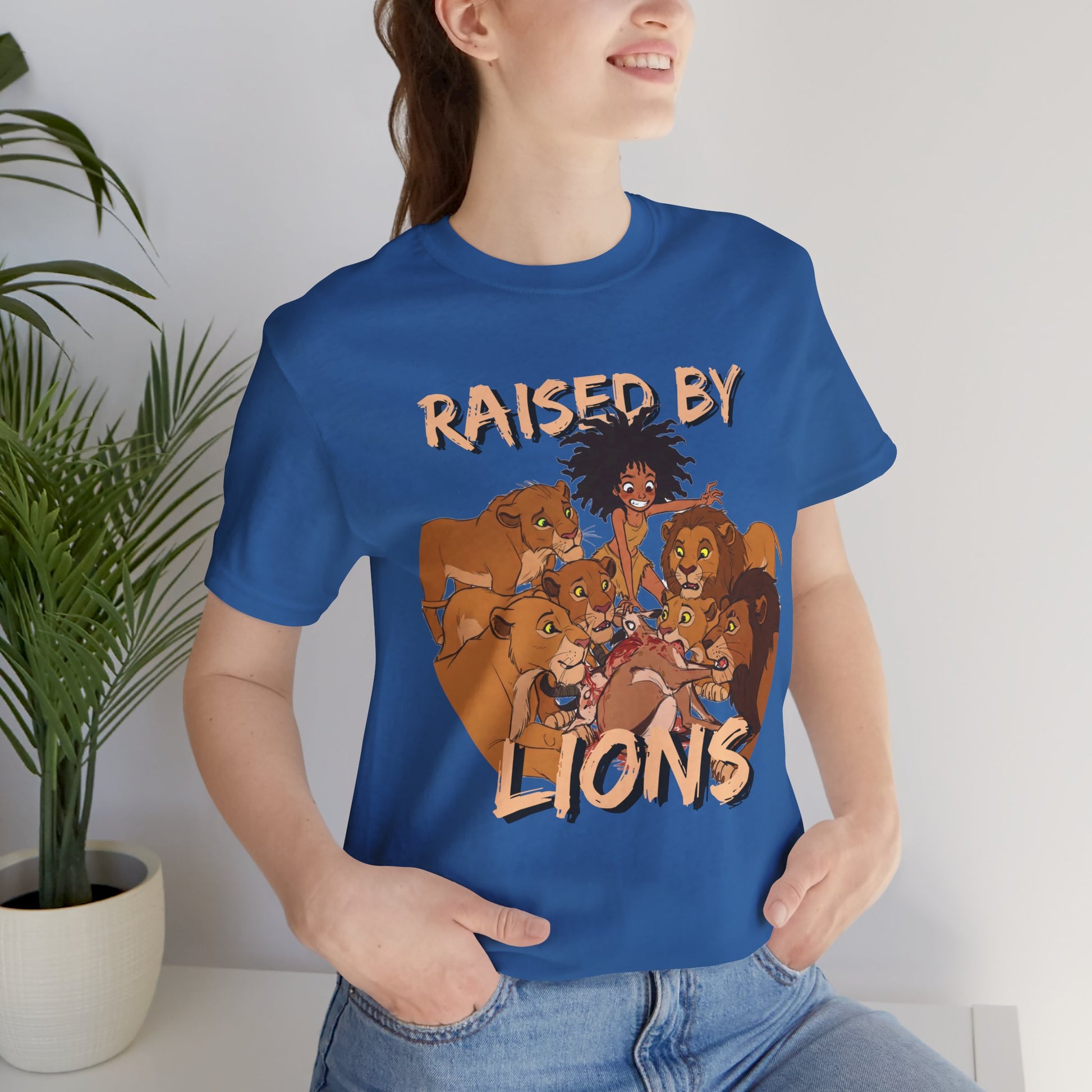 Raised by Lions Unisex Tee, Funny Animal Shirt, Lion Lover Gift, Safari T-Shirt, Jungle Adventure Apparel, Casual Wear - Schmartypants