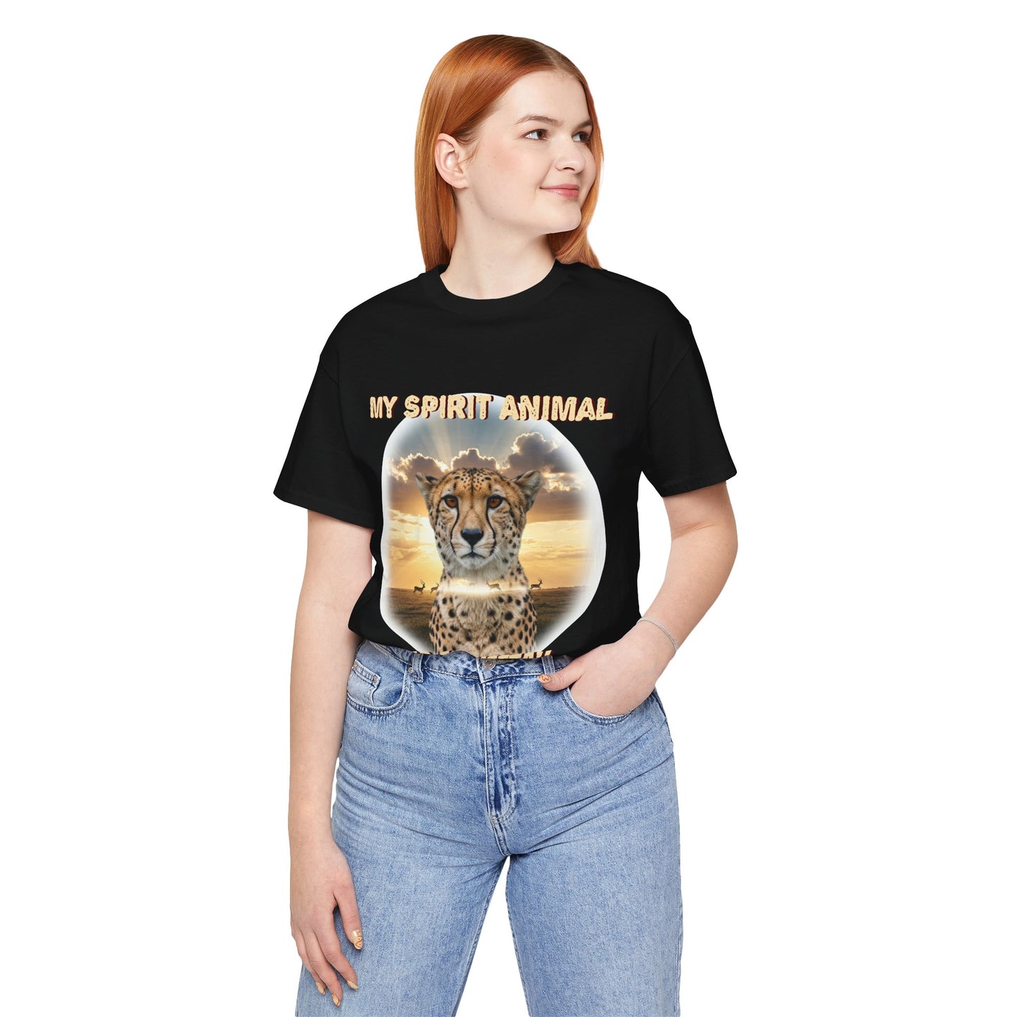 Unisex Jersey Tee - My Spirit Animal is a Cheetah - Beautiful Cheetah Natura Lover Statement - Schmartypants