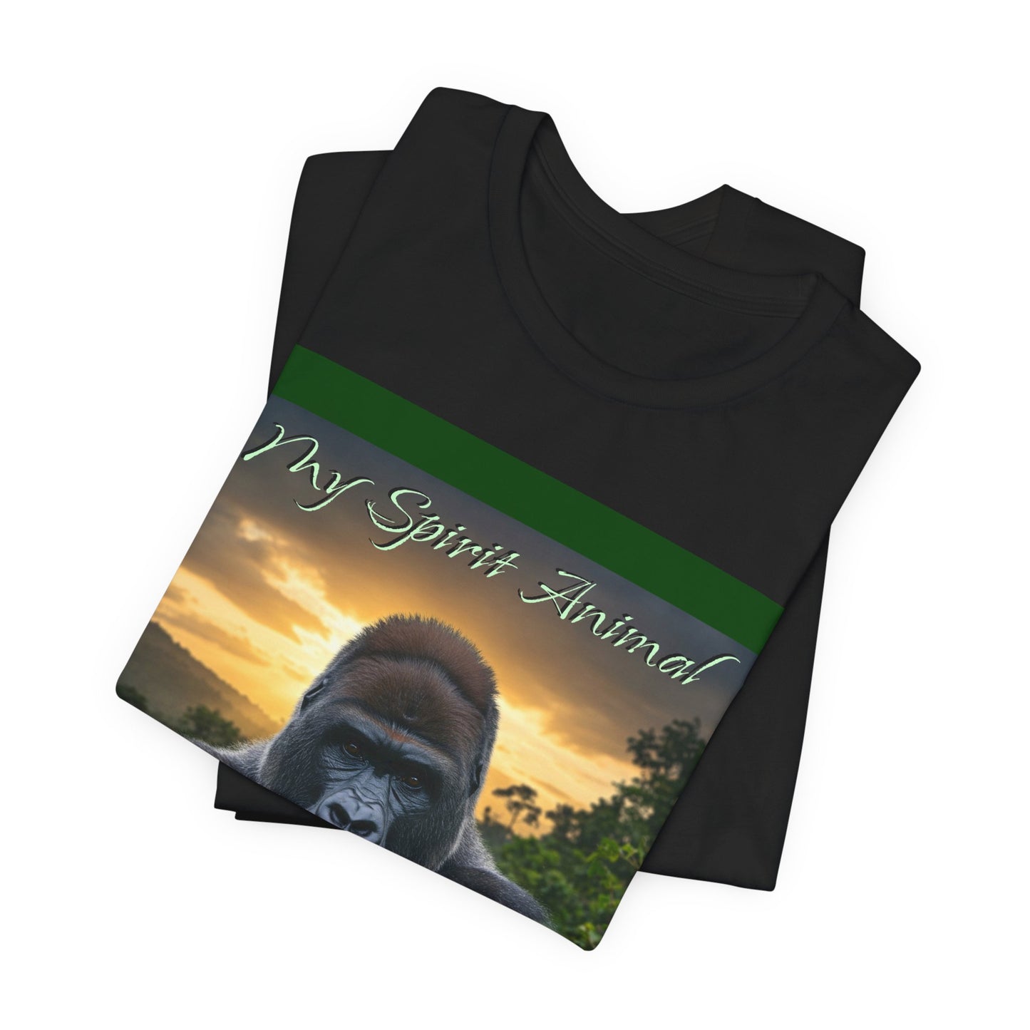 'My Spirit Animal is a Gorilla' T-Shirt - Beautiful Unisex Jersey Tee for Animal Lovers, Conservationists - Schmartypants