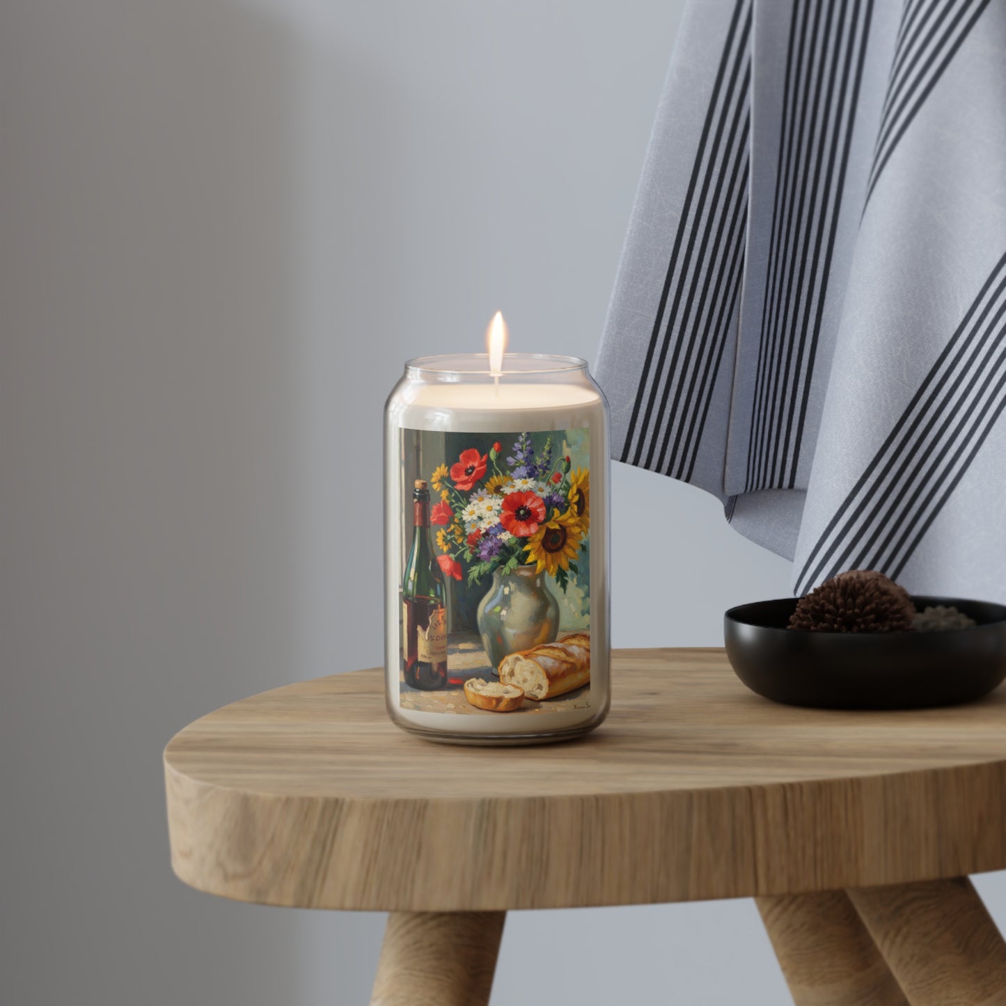 Scented Candle, French Countryside Oil Painting Print