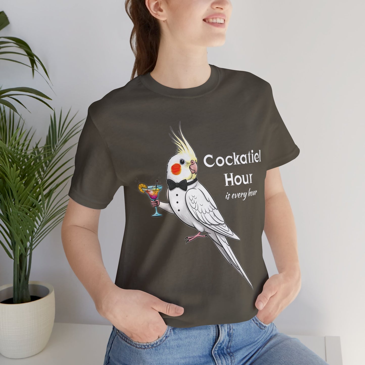 Cockatiel Hour Unisex Tee - Fun Bird Lover T-Shirt, Casual Wear, Gift for Bird Enthusiasts, Animal Lover Gift, Unique Graphic Tee