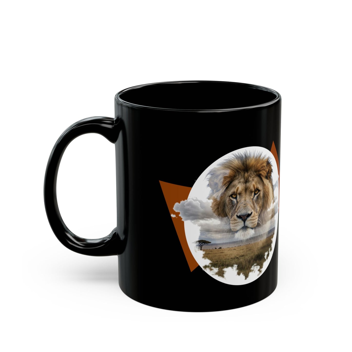Listen to the Lion Black Mug - Inspirational Coffee Tea Cup for Animal Lovers, Van Morrison Fans - Schmartypants
