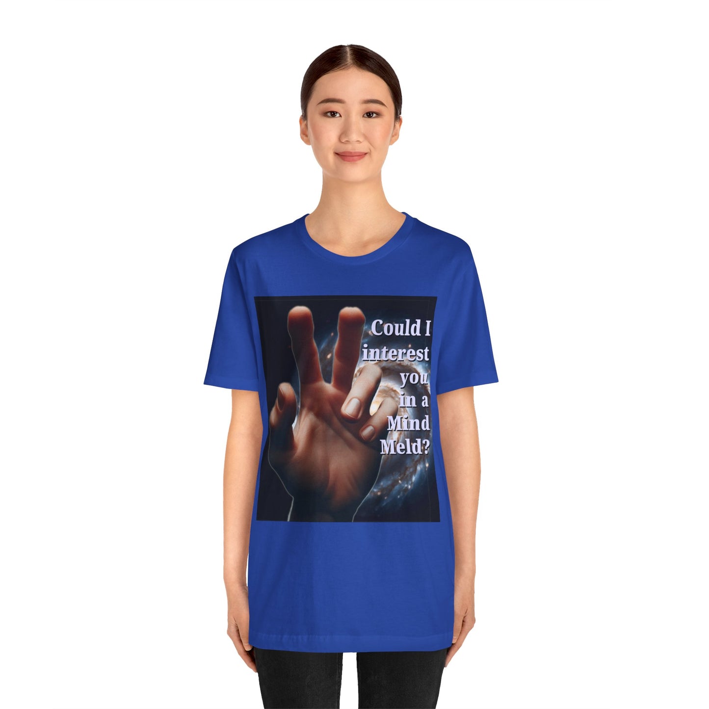 'Could I Interest You in a Mind Meld?' Graphic Tee - Hilarious Unisex Short Sleeve Shirt for Sci-Fi Lovers, Star Trek Fans, & Casual Wear - Schmartypants
