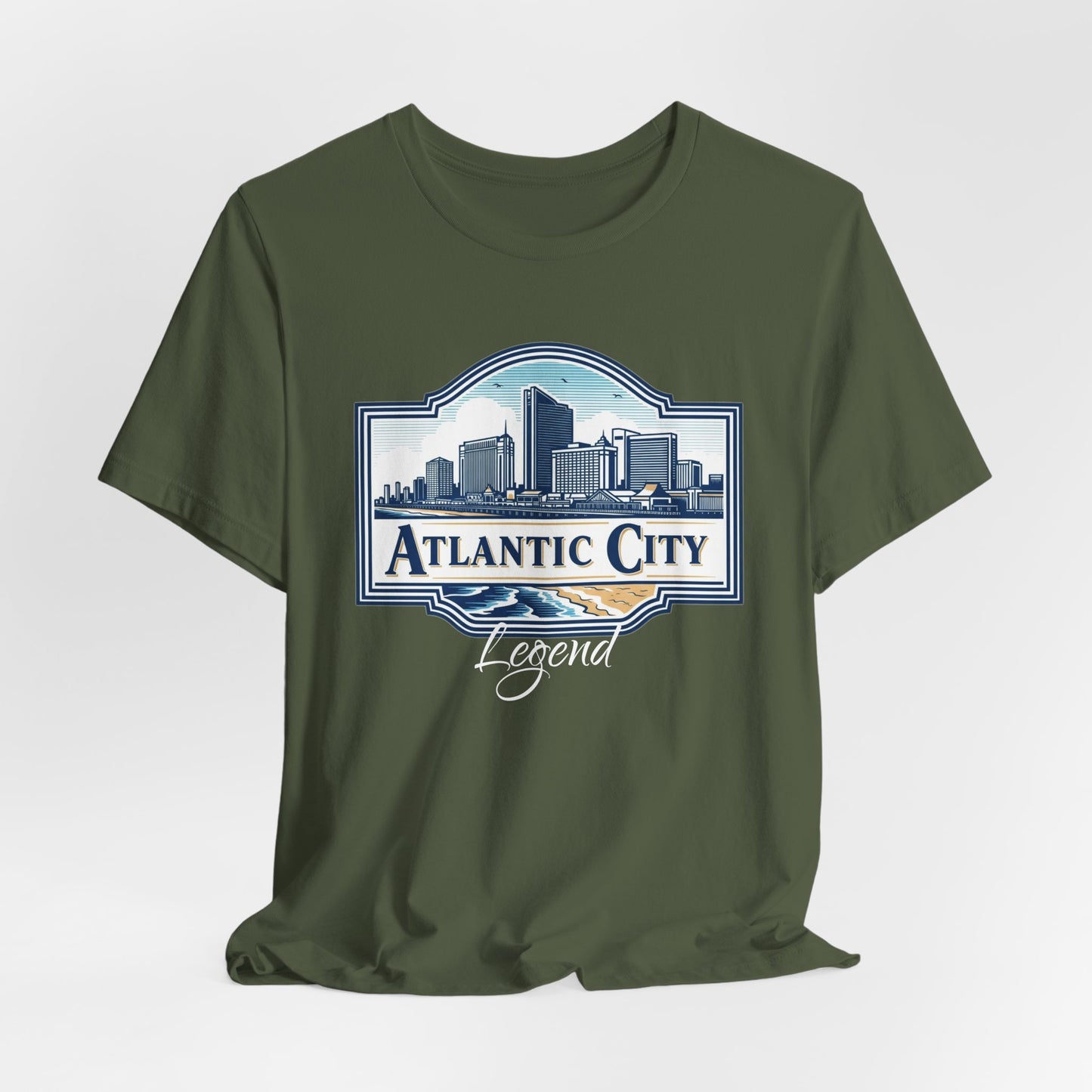 Atlantic City Legend Tee - Unisex Jersey Shirt, Cool Graphic Tee, Casual Wear, Vacation Souvenir, Travel Gift, Beach Outfit