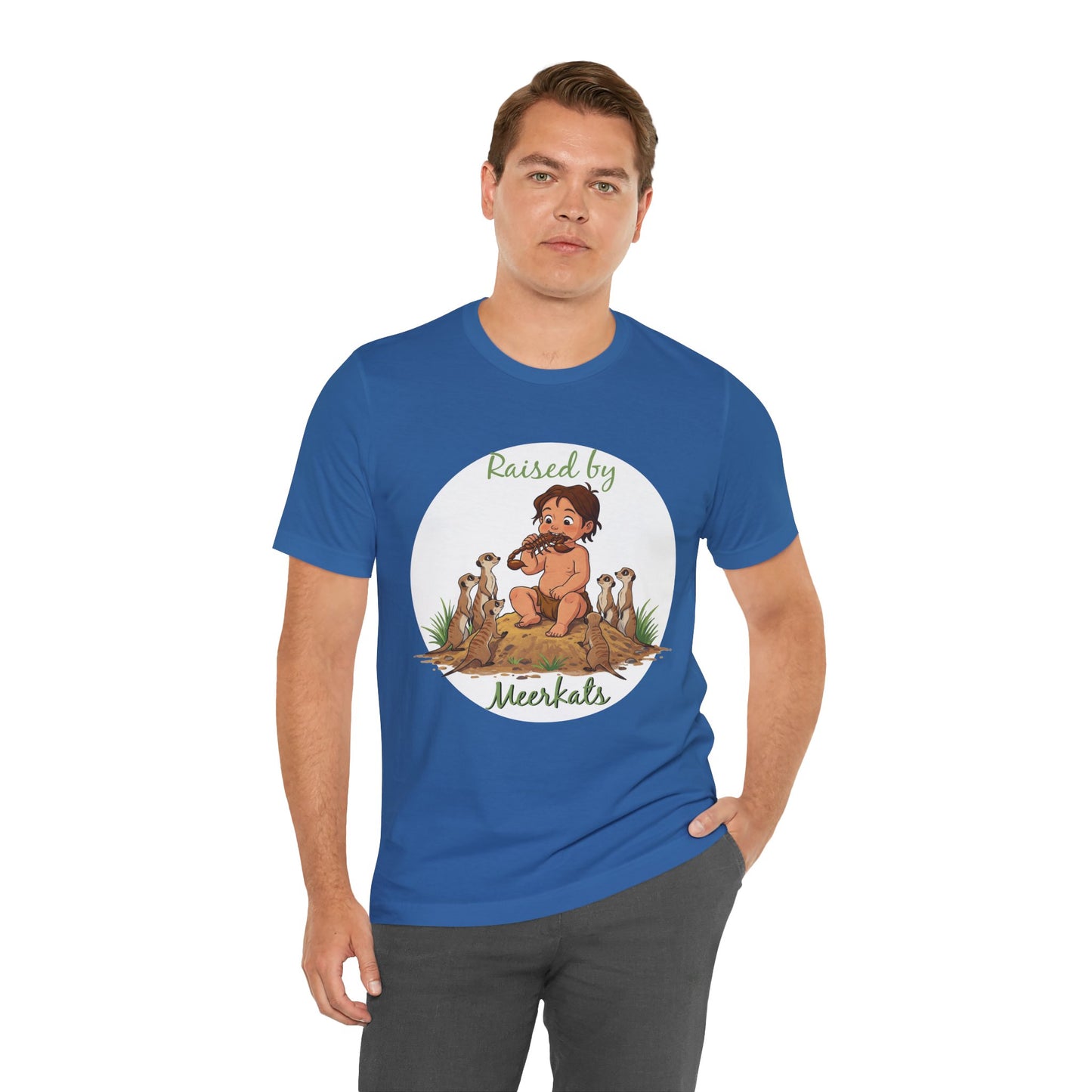 Funny 'Raised by Meerkats' Unisex Tee for Meerkat and Wildlife Lovers - Schmartypants