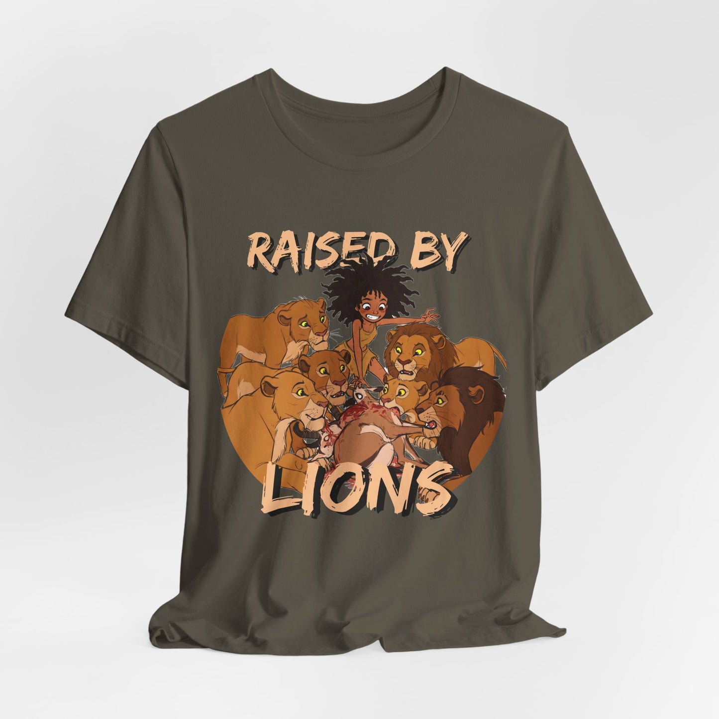Raised by Lions Unisex Tee, Funny Animal Shirt, Lion Lover Gift, Safari T-Shirt, Jungle Adventure Apparel, Casual Wear - Schmartypants