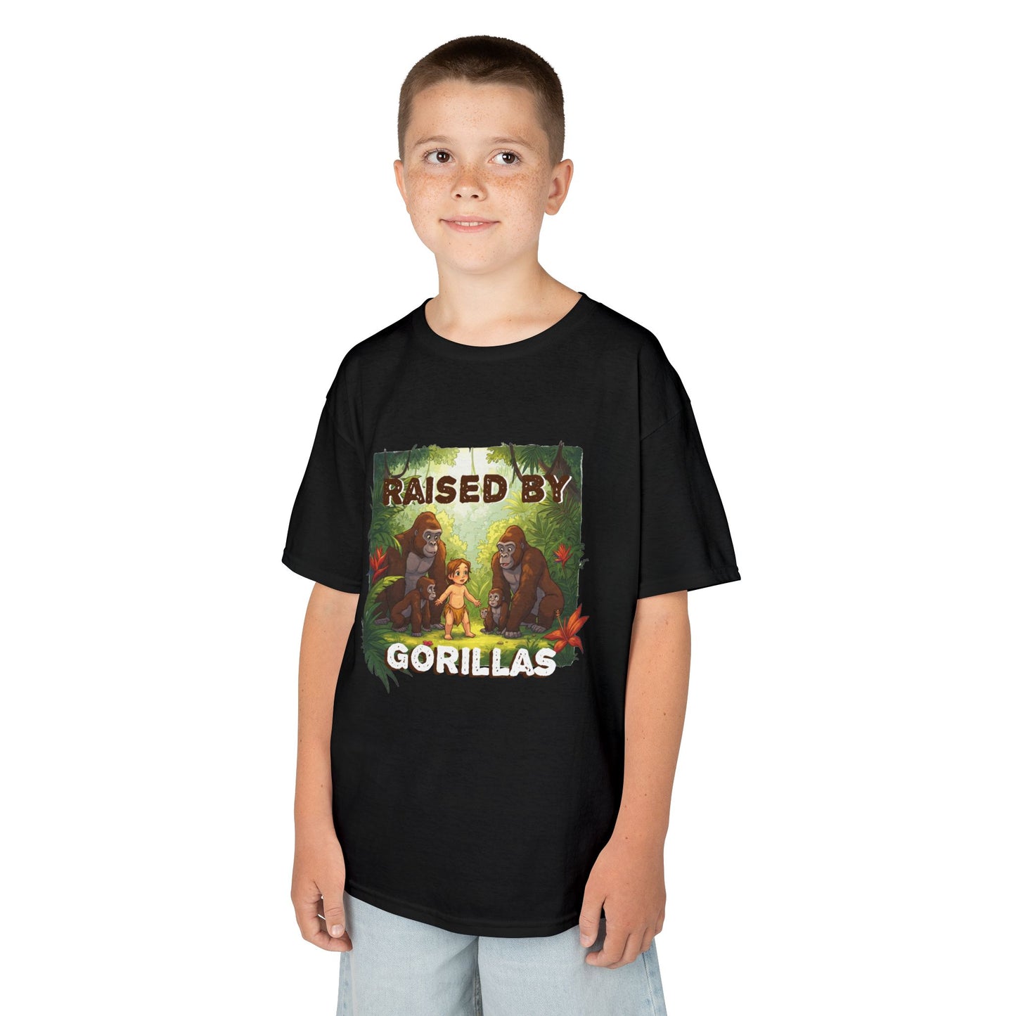 Funny Adorable 'Raised by Gorillas' Kids Tee - Schmartypants