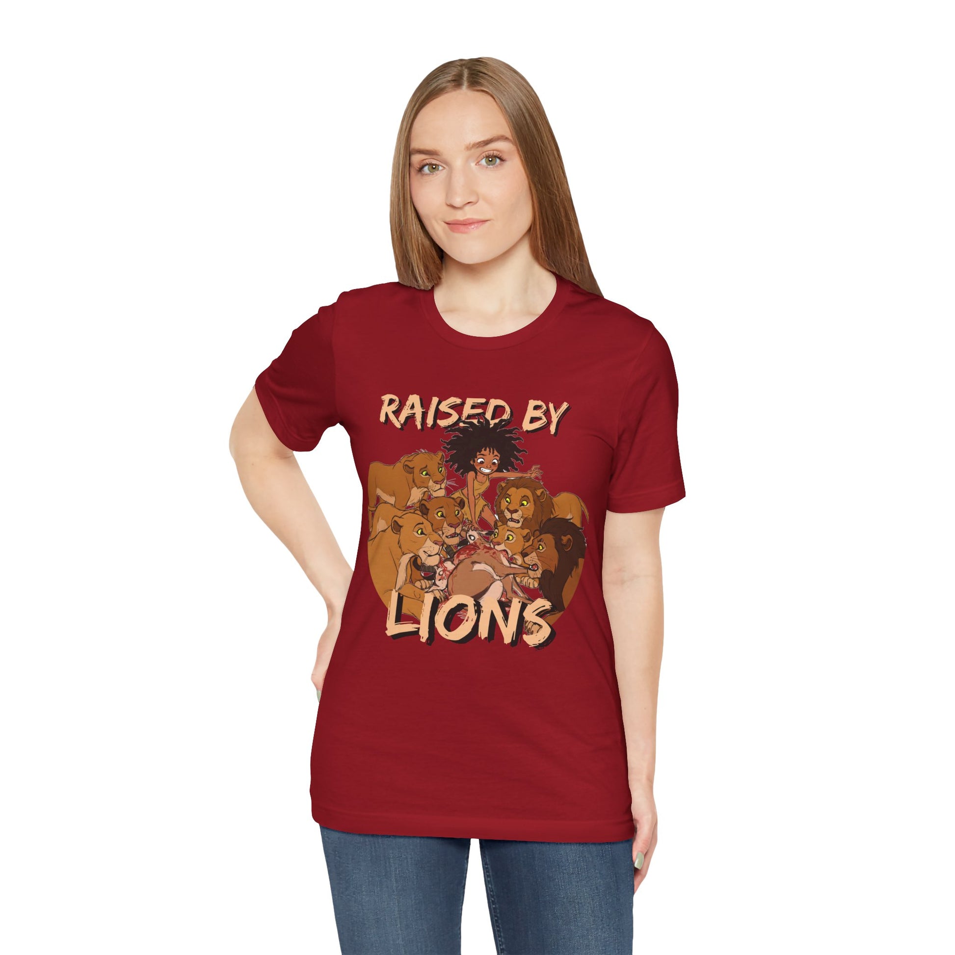 Raised by Lions Unisex Tee, Funny Animal Shirt, Lion Lover Gift, Safari T-Shirt, Jungle Adventure Apparel, Casual Wear - Schmartypants