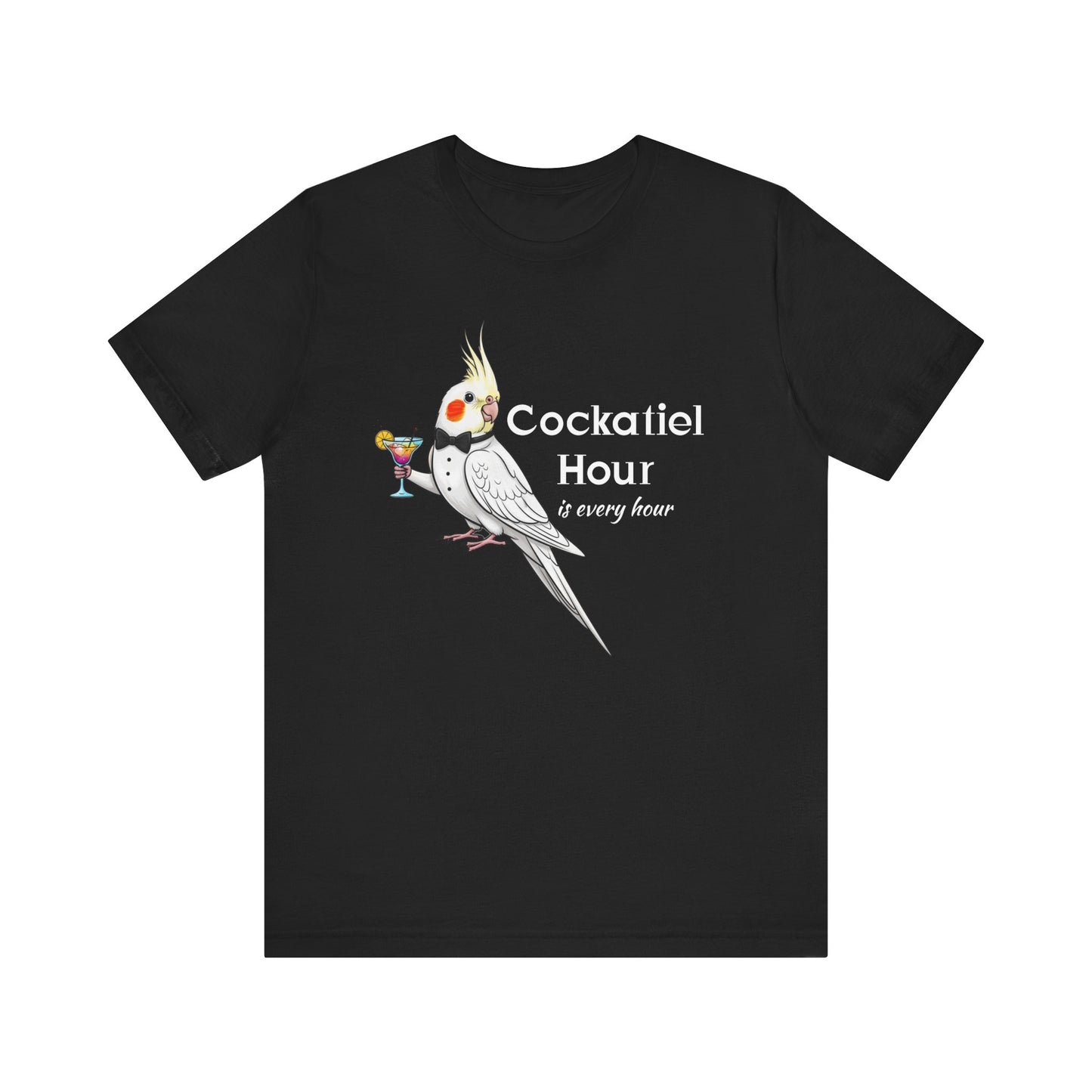 Funny 'Cockatiel Hour is Every Hour' Unisex Tee for Cockatiel Pet Owners
