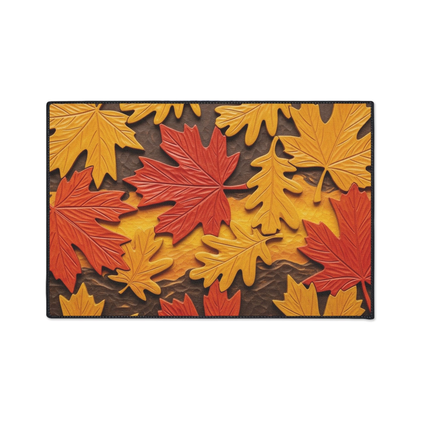 Autumn Leaves Heavy Duty Floor Mat, Seasonal Home Decor, Entryway Rug, Fall Decoration, Perfect for Thanksgiving or Halloween