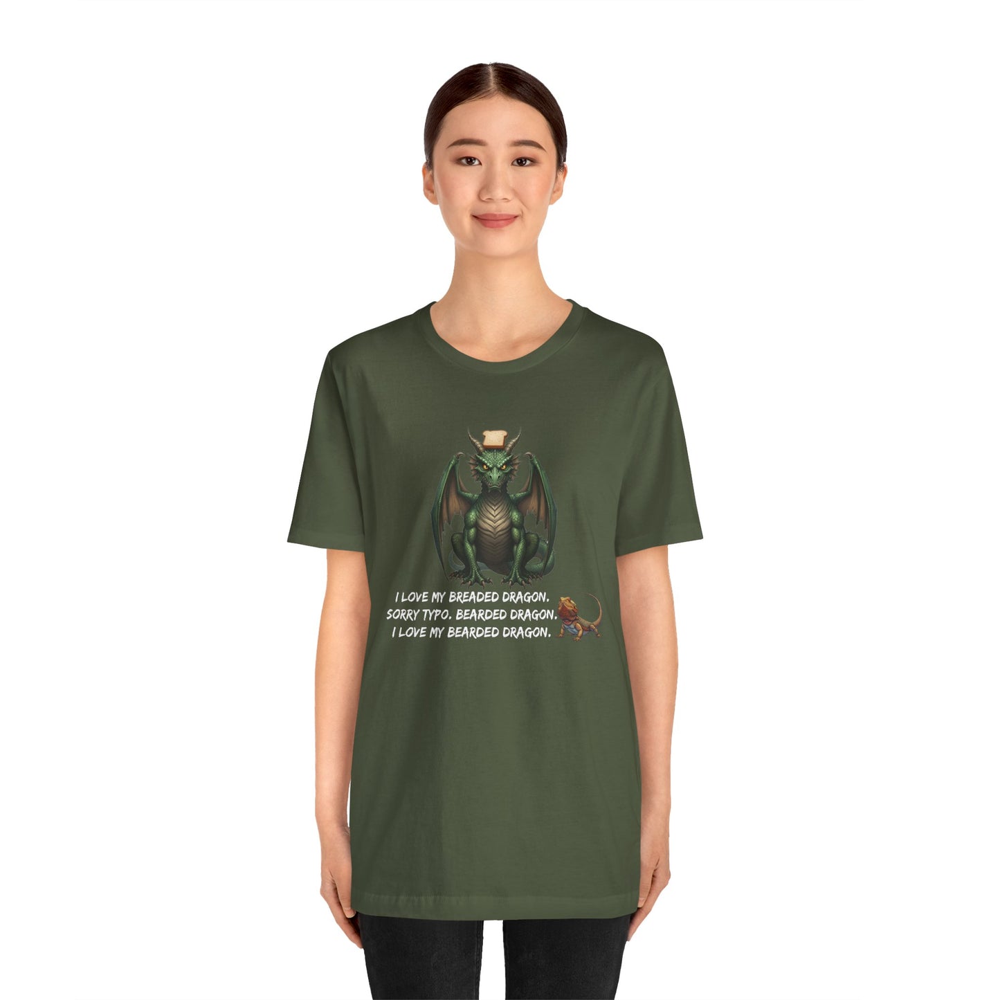 Funny Bearded Dragon Typo Unisex Tee, I Love Breaded Dragons Sorry Typo, Bearded Dragon Shirt, Pet Owner Gift, Reptile Lover Shirt, Dragon