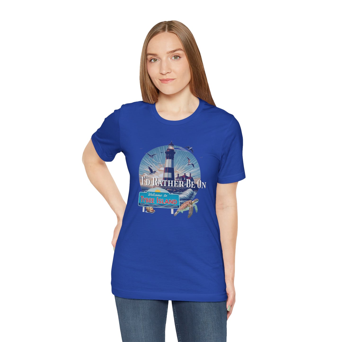 Tybee Island Georgia Unisex Jersey Tee, Laid-Back Beach Lighthouse Shirt, Island Lifestyle Apparel, Coastal Vacation Souvenir Top, Beach