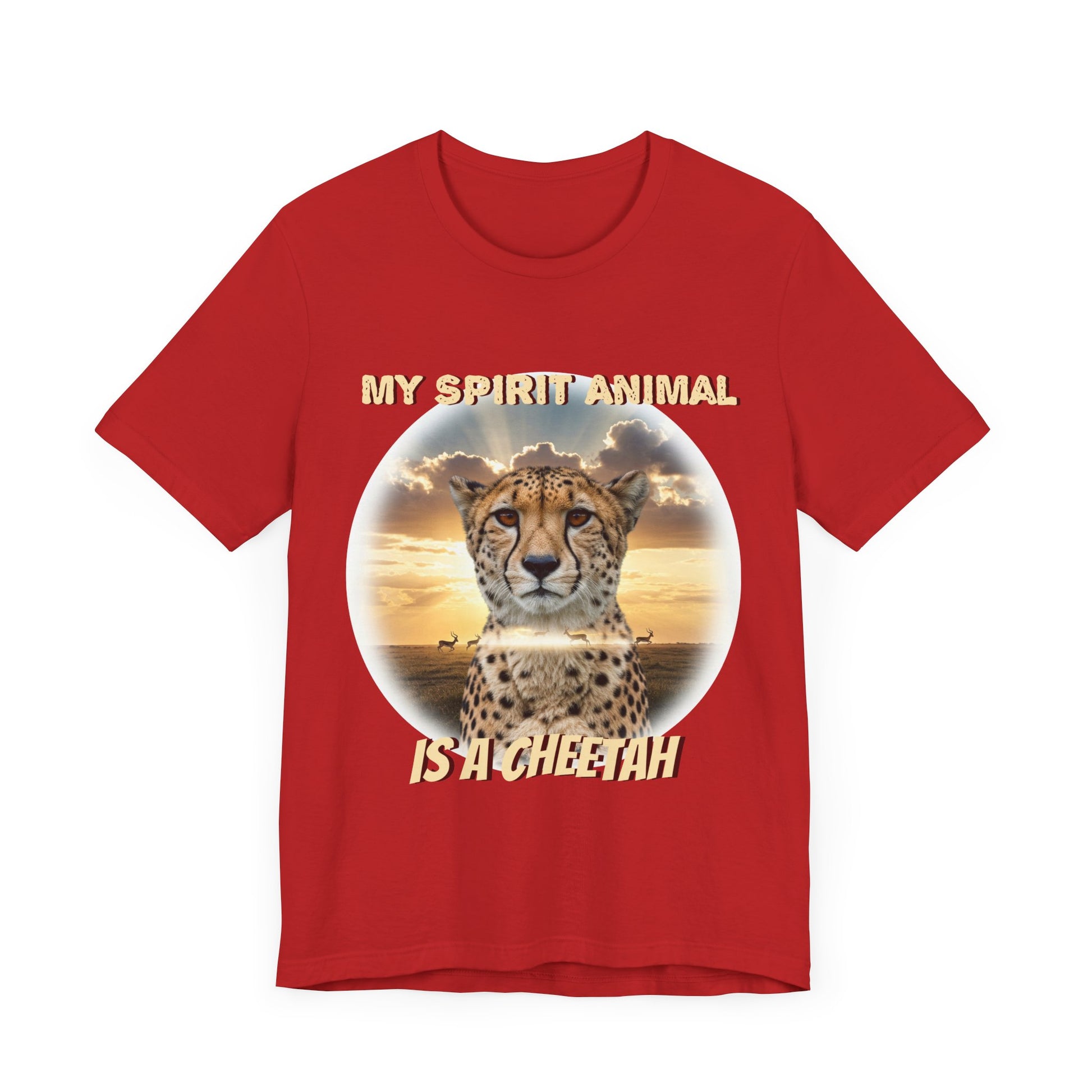 Unisex Jersey Tee - My Spirit Animal is a Cheetah - Beautiful Cheetah Natura Lover Statement - Schmartypants