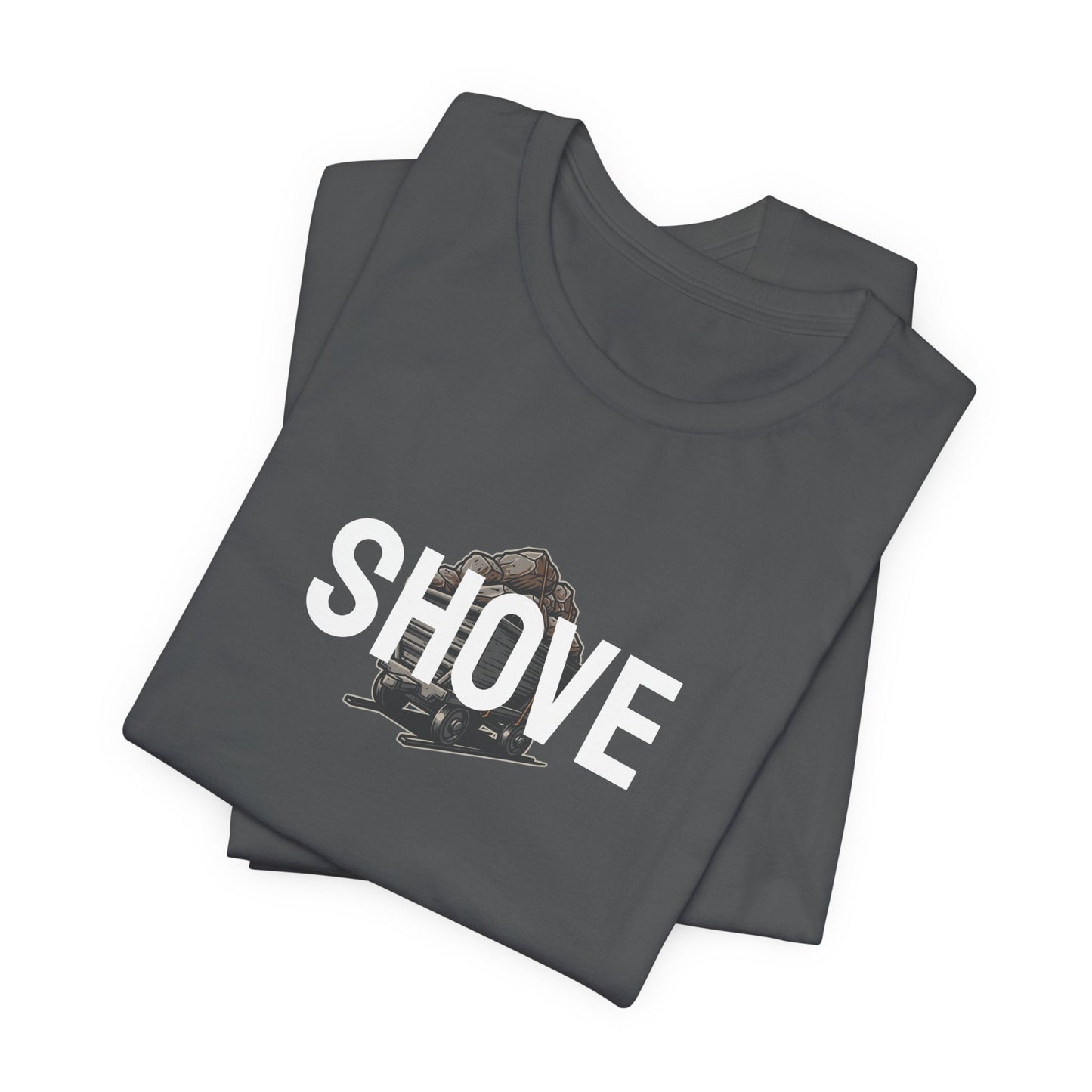 Athletic Spirit SHOVE Unisex Tee, Baseball Player Gift, Sports Fan Shirt, Inspirational Athlete Top, Underdog Competition Statement Piece